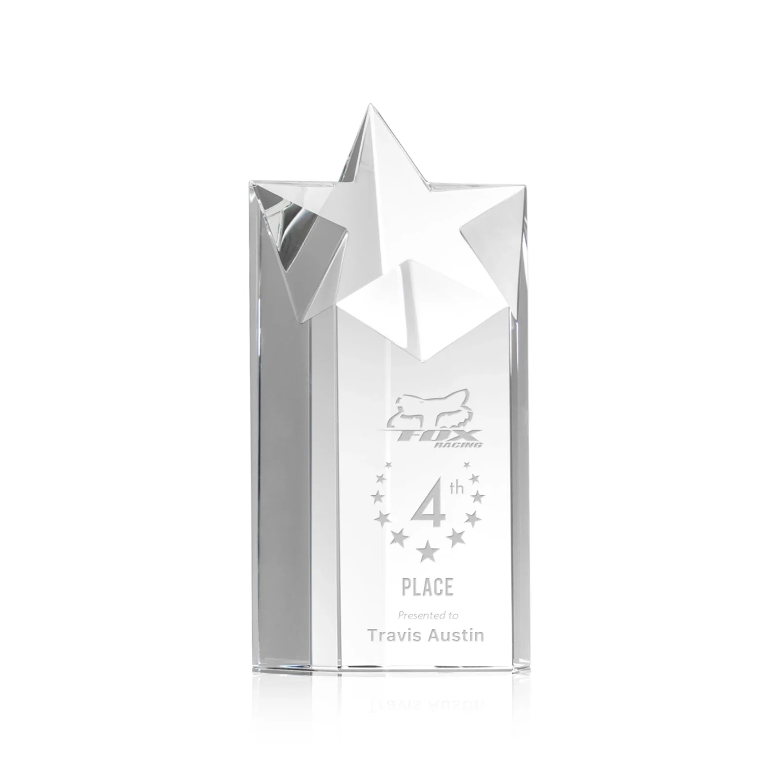 Custom Optical Crystal Star Pillar Award - Berkeley for sales achievement awards