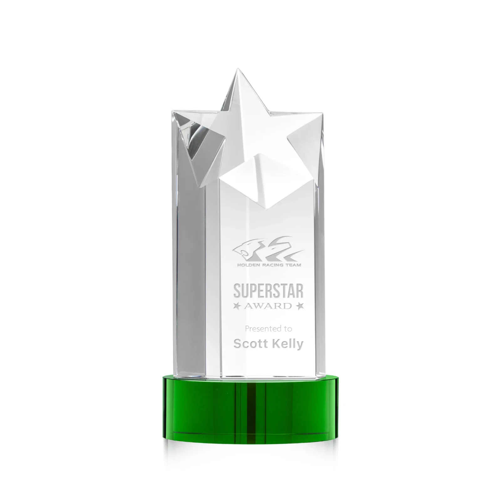 Custom Optical Crystal Star Tower Award for company anniversary events