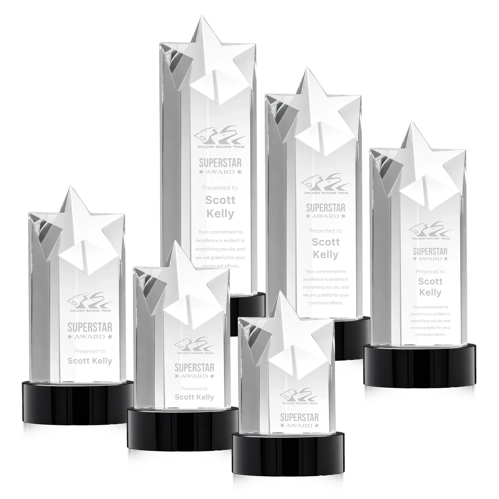 Personalized Optical Crystal Star Tower Award for sales achievement awards