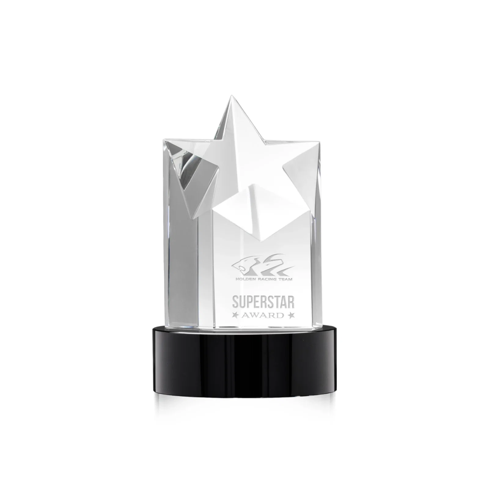 Personalized Optical Crystal Star Tower Award for retirement presentations