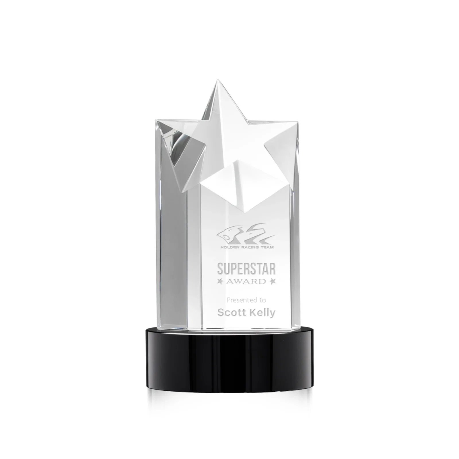 Personalized Optical Crystal Star Tower Award for team milestone celebrations