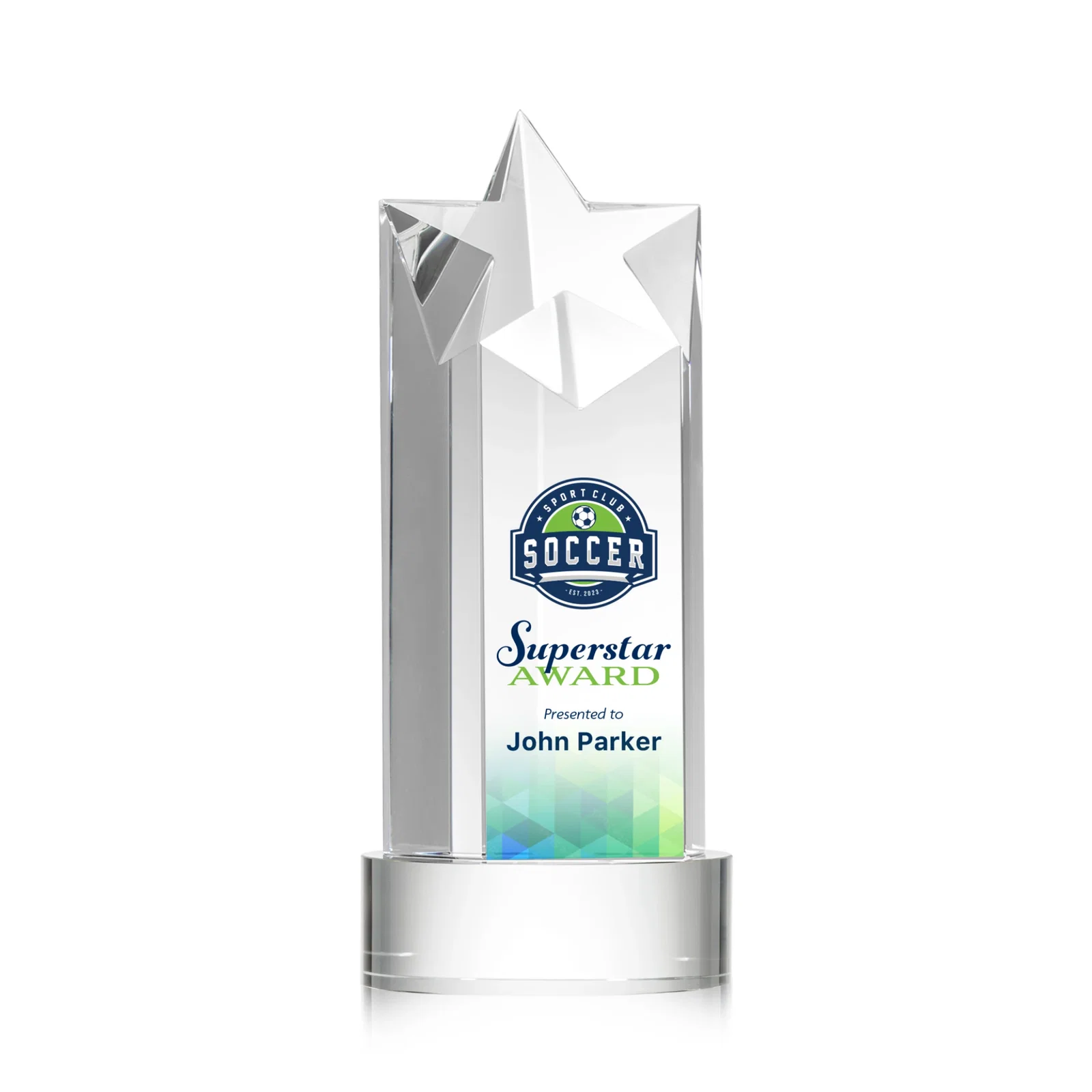 Promotional Optical Crystal Star Tower Award for volunteer appreciation