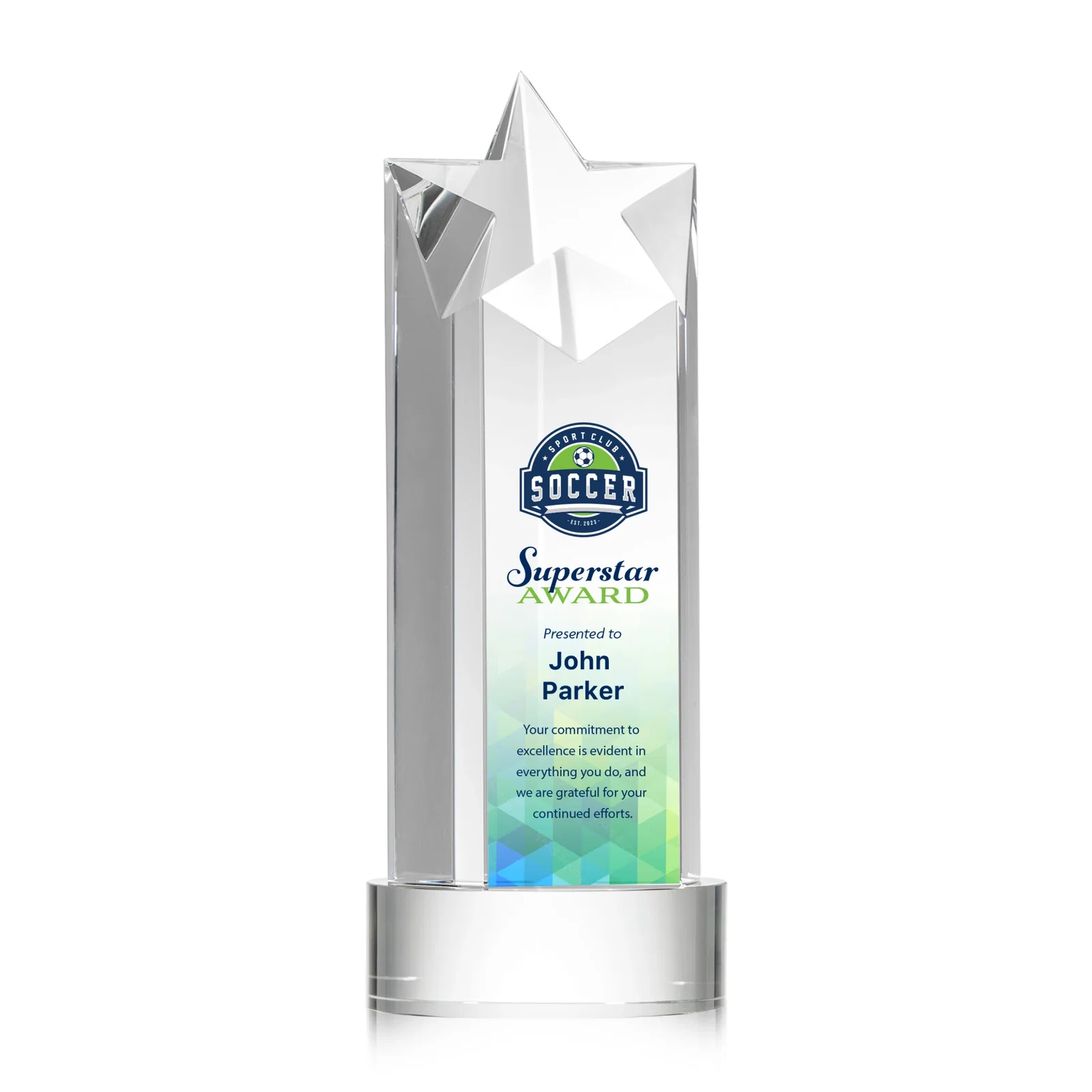 Promotional Optical Crystal Star Tower Award for dealer and partner awards