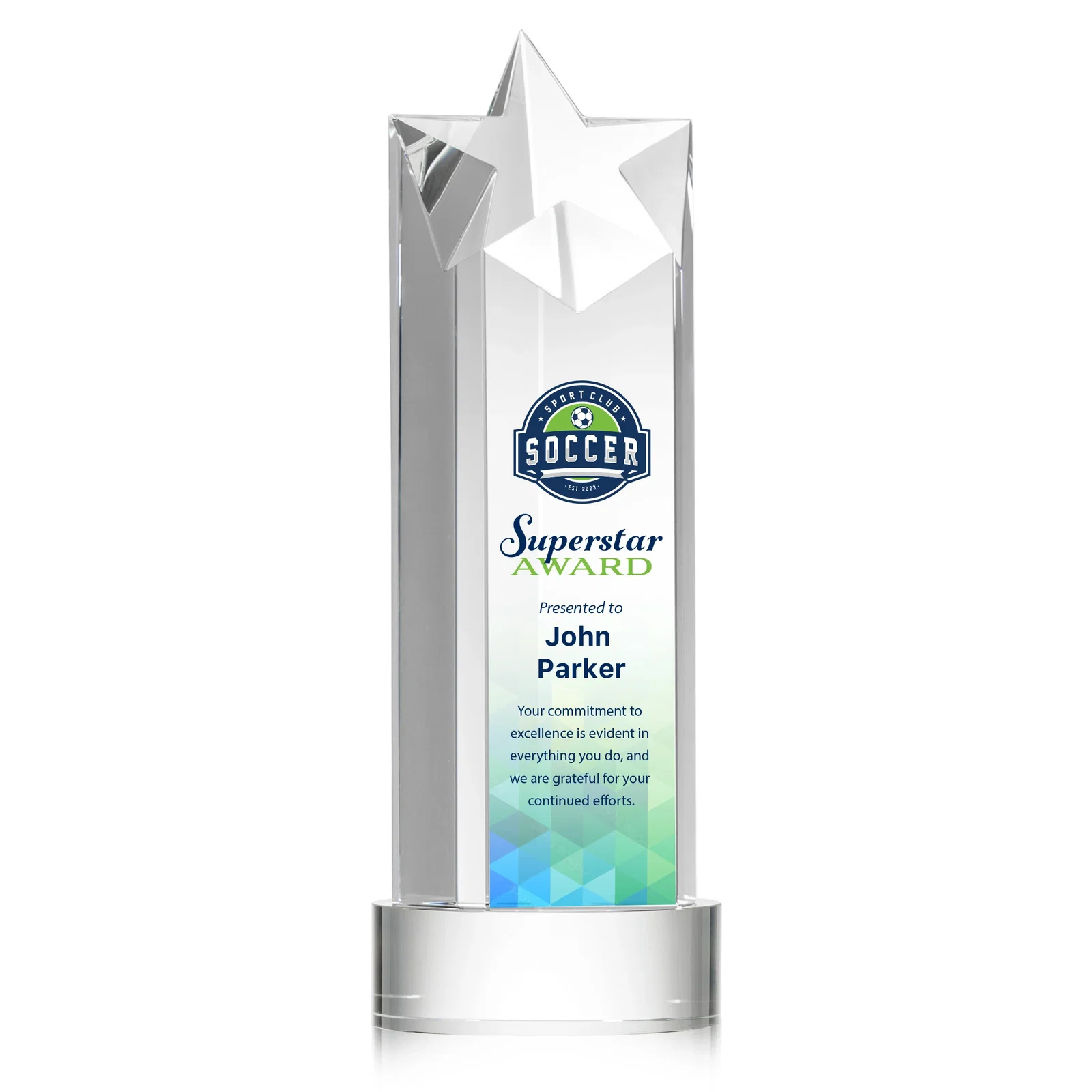 Promotional Optical Crystal Star Tower Award for company anniversary events