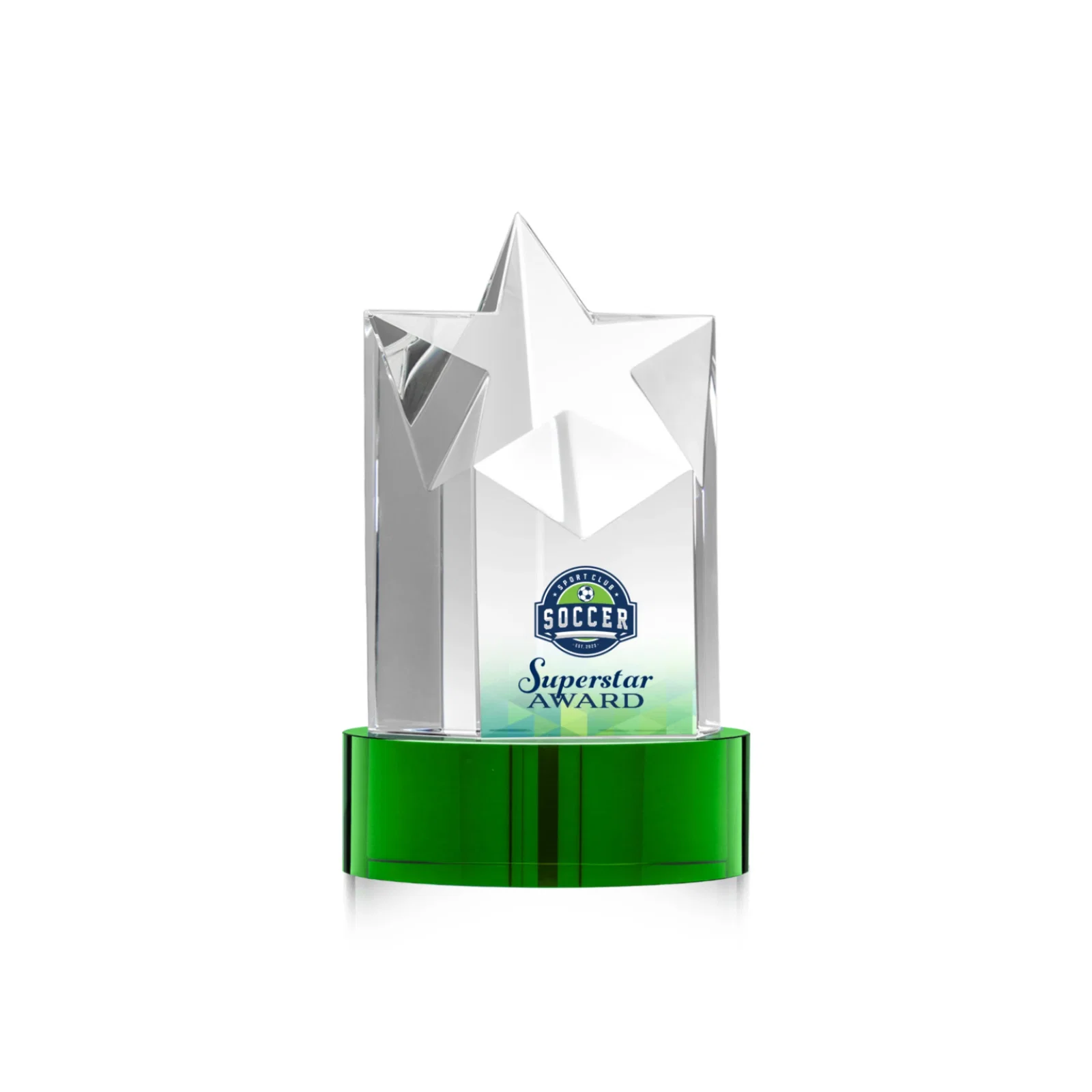 Branded Optical Crystal Star Tower Award for corporate award ceremonies