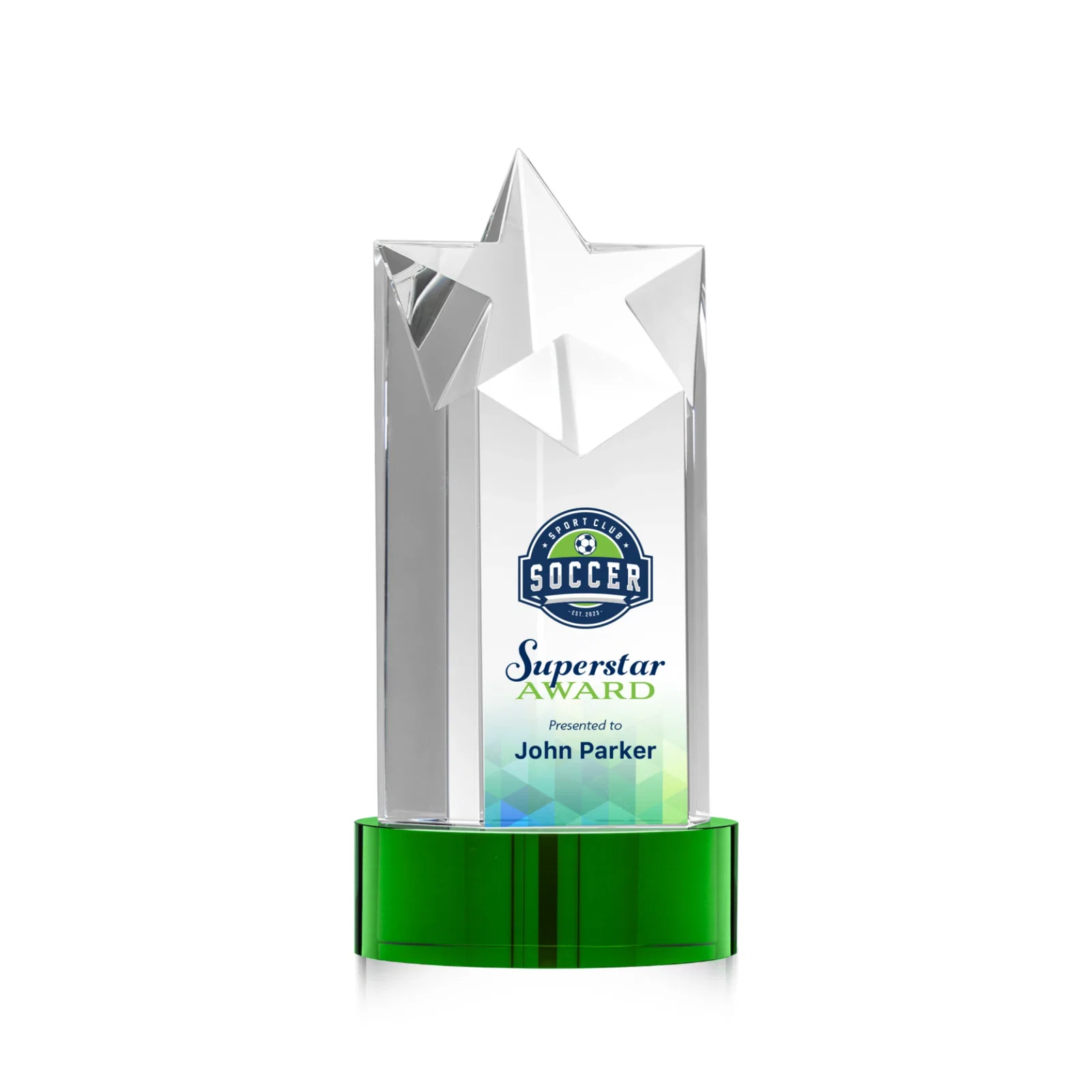 Branded Optical Crystal Star Tower Award for sales achievement awards