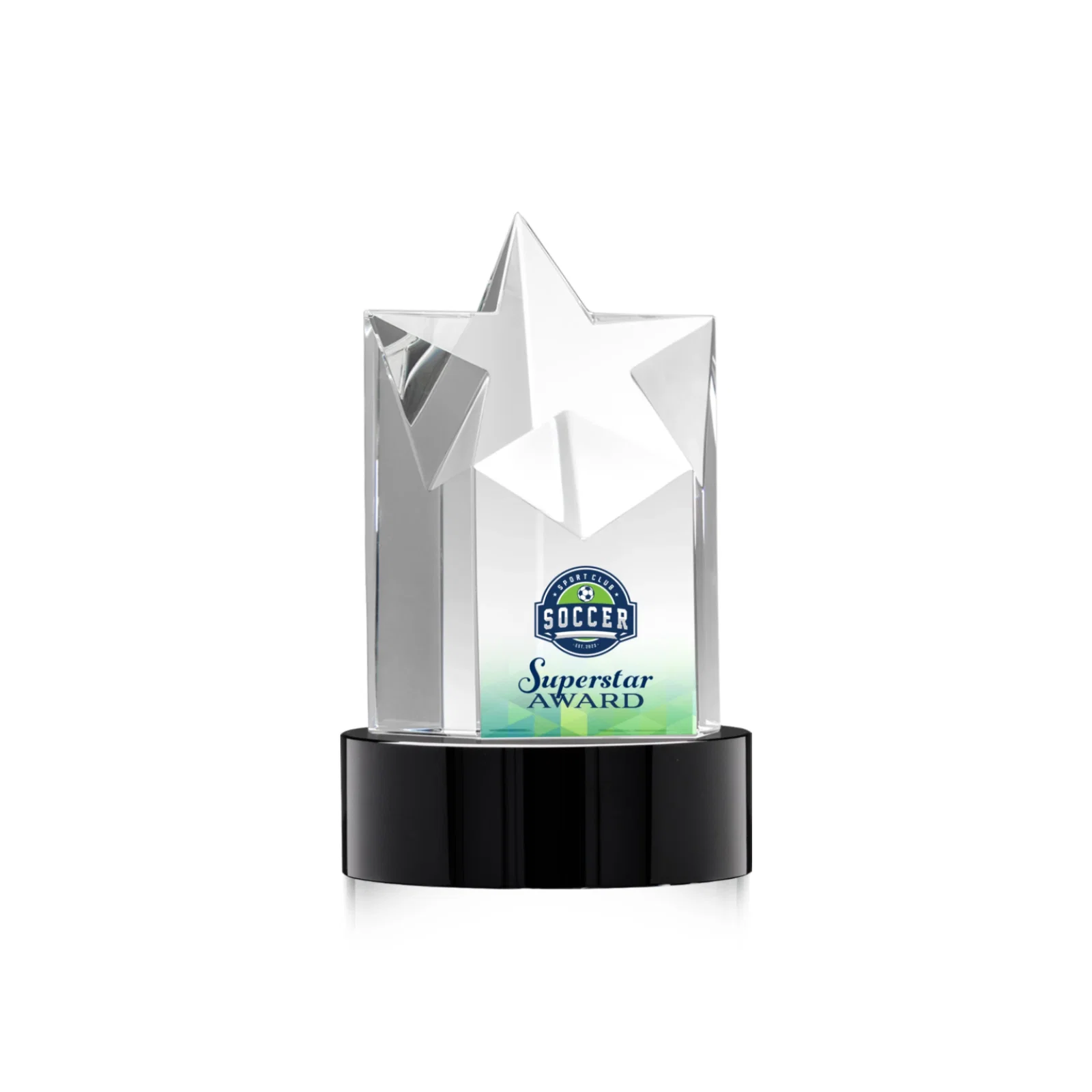 Branded Optical Crystal Star Tower Award for safety achievement programs