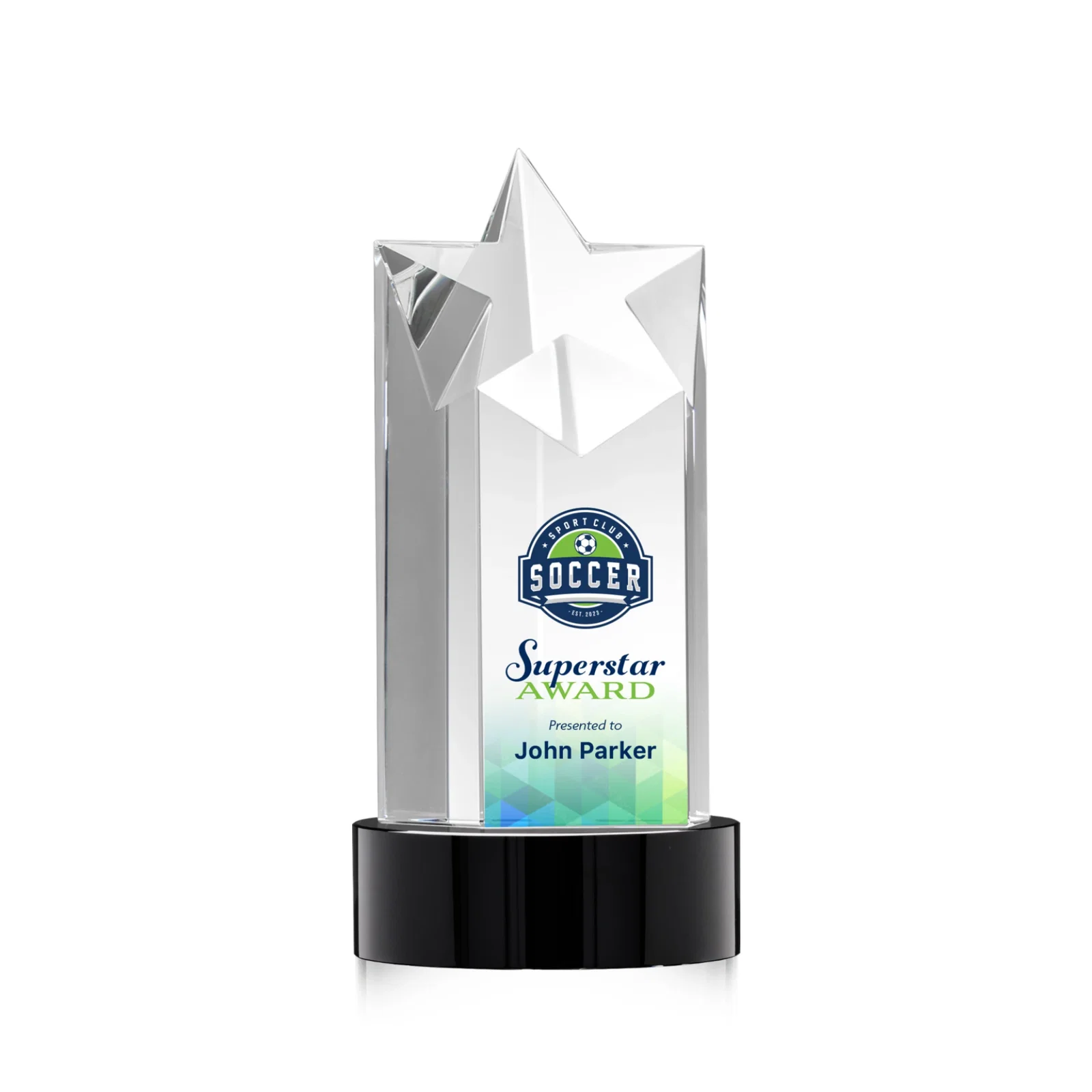 Branded Optical Crystal Star Tower Award for dealer and partner awards