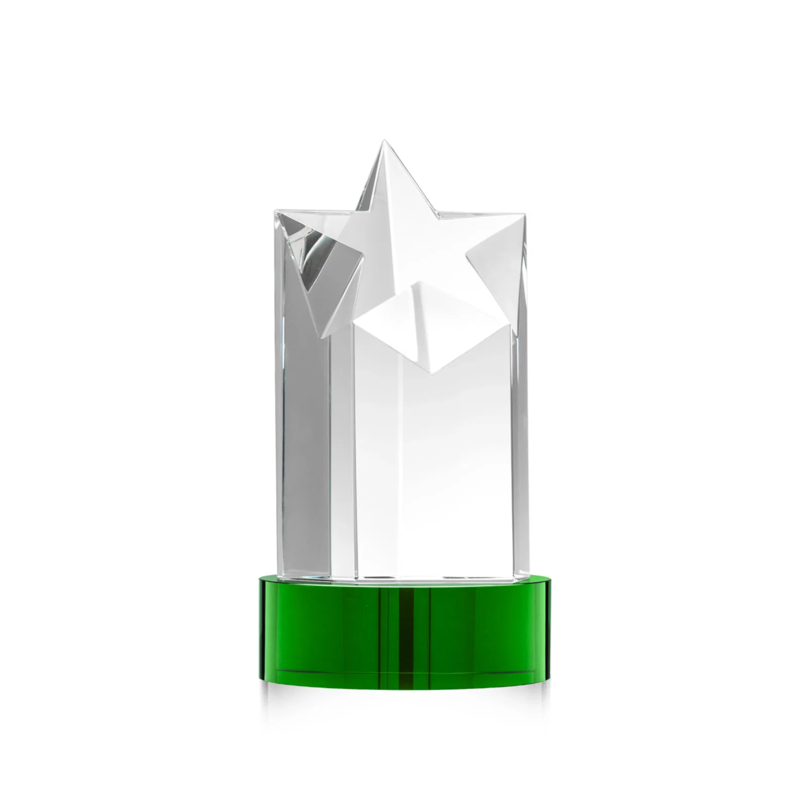 Custom printed Optical Crystal Star Tower Award for dealer and partner awards