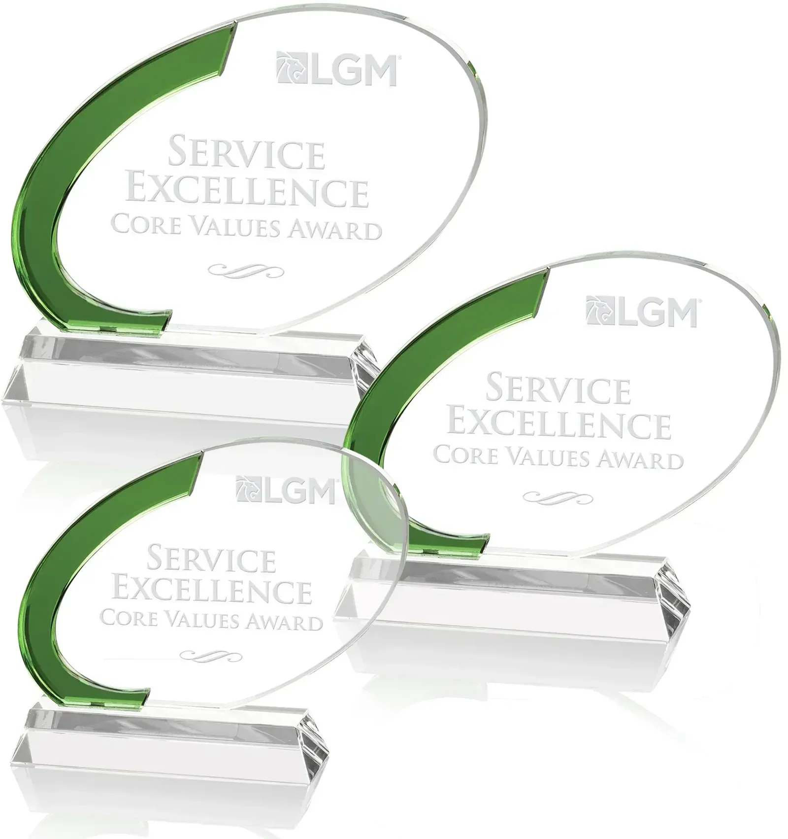 Berkshire Crystal Green Accent Award - Promotional
