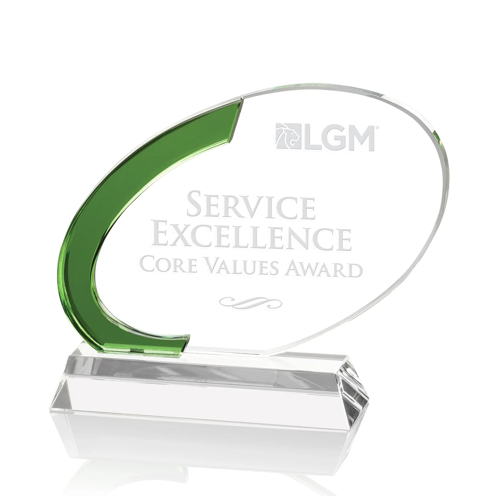Berkshire Crystal Green Accent Award - Promotional — view 3