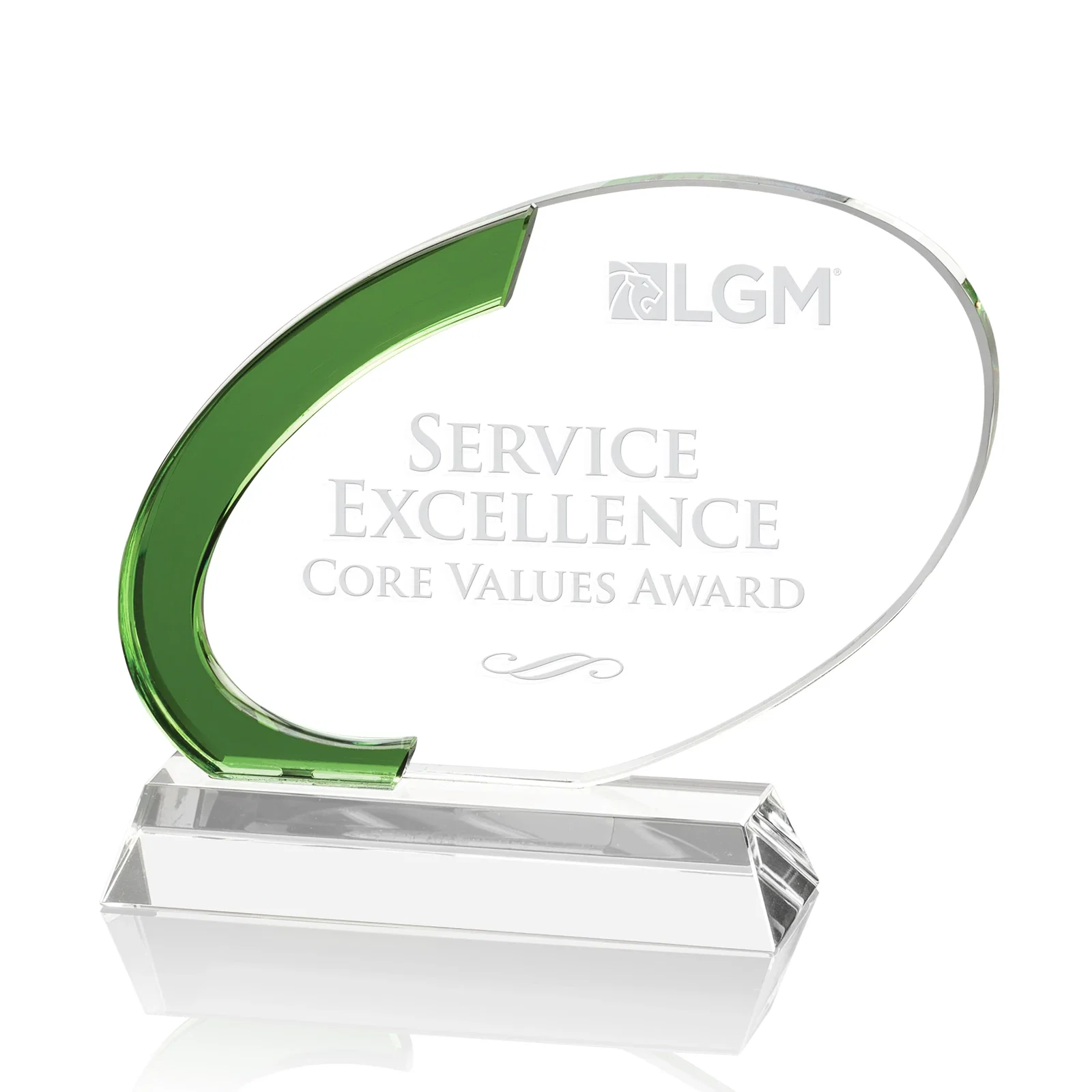 Berkshire Crystal Green Accent Award - Promotional — view 4