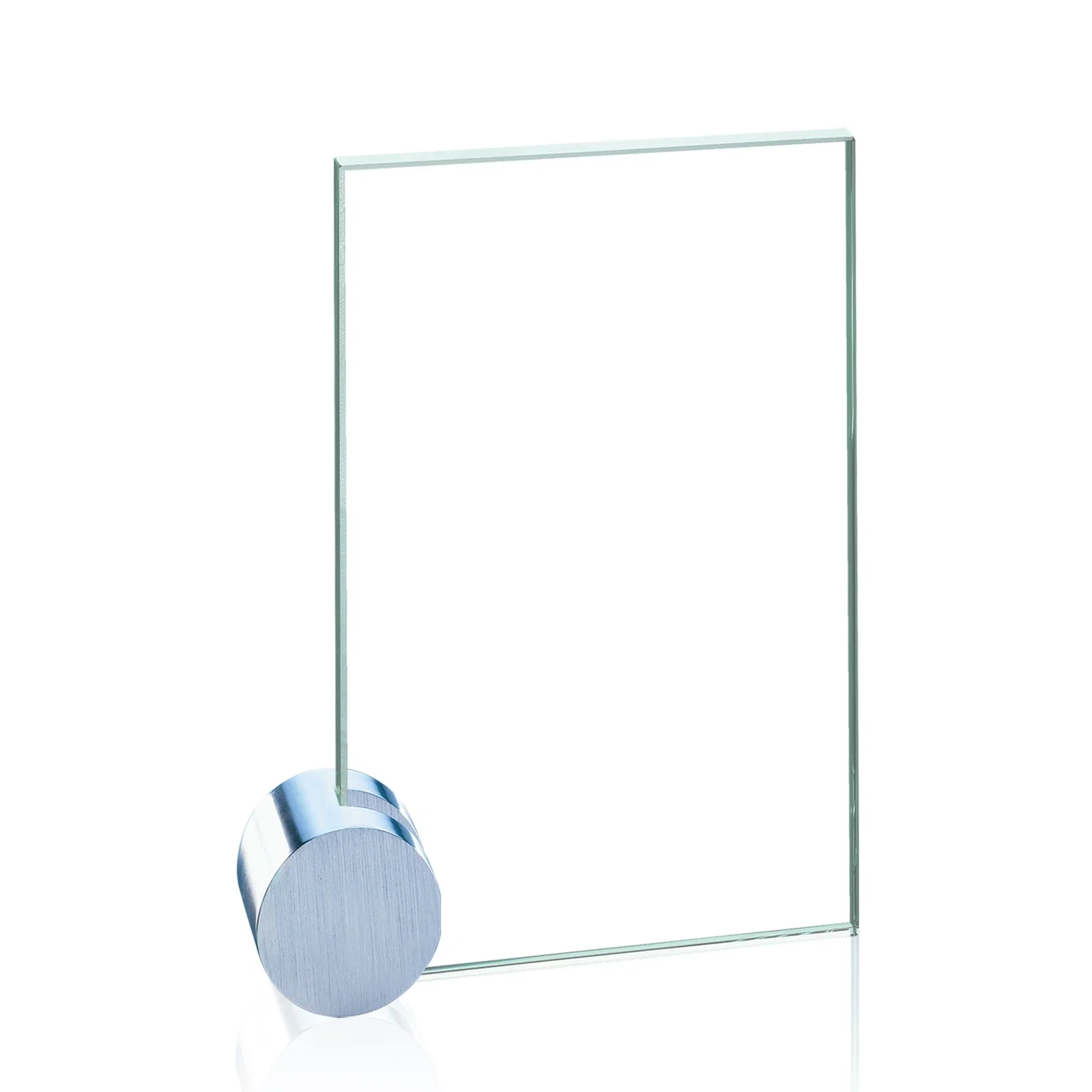 Personalized Jade Glass Rectangle Award on an Aluminum Corner Disk, Etch Only for corporate award ceremonies