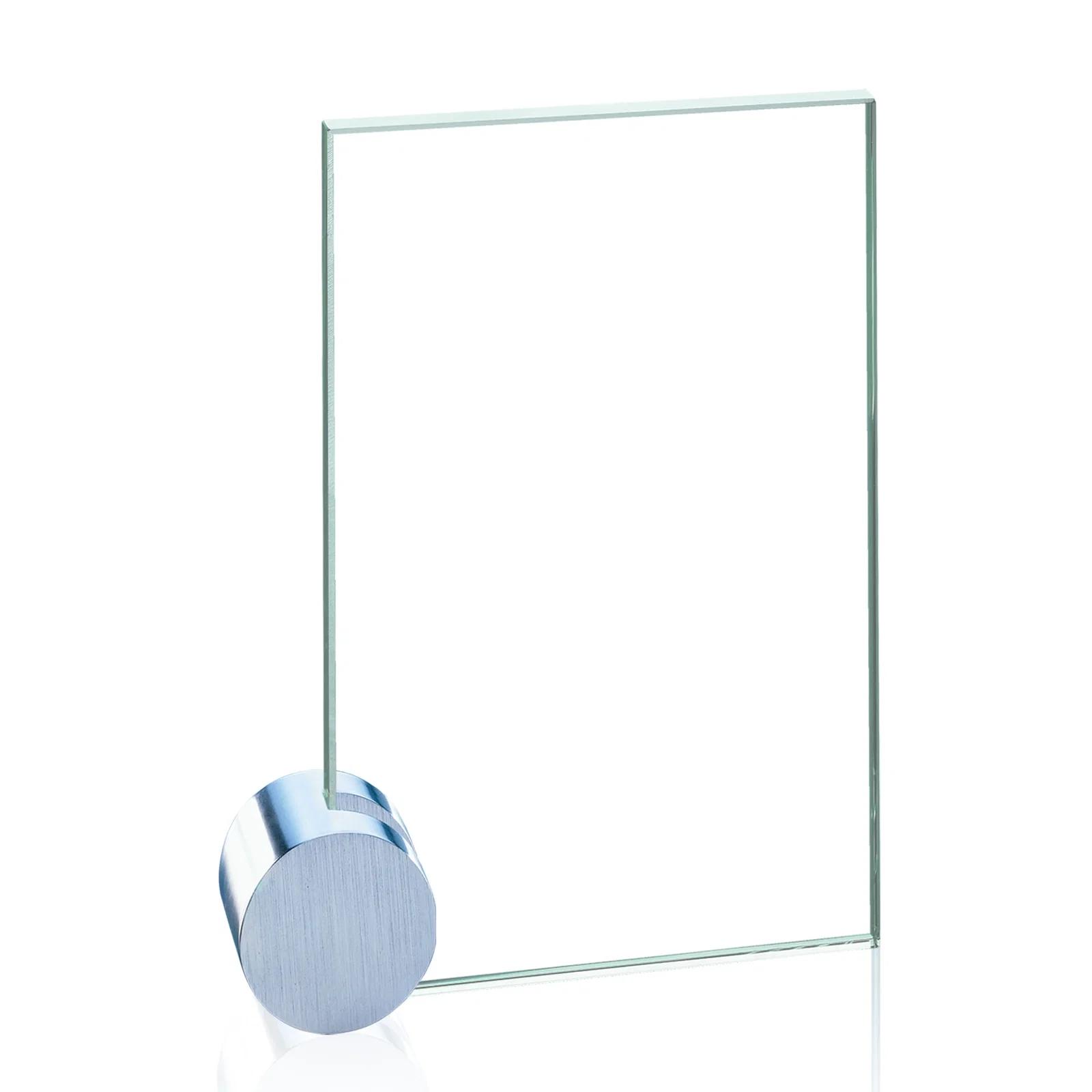 Personalized Jade Glass Rectangle Award on an Aluminum Corner Disk, Etch Only for sales achievement awards