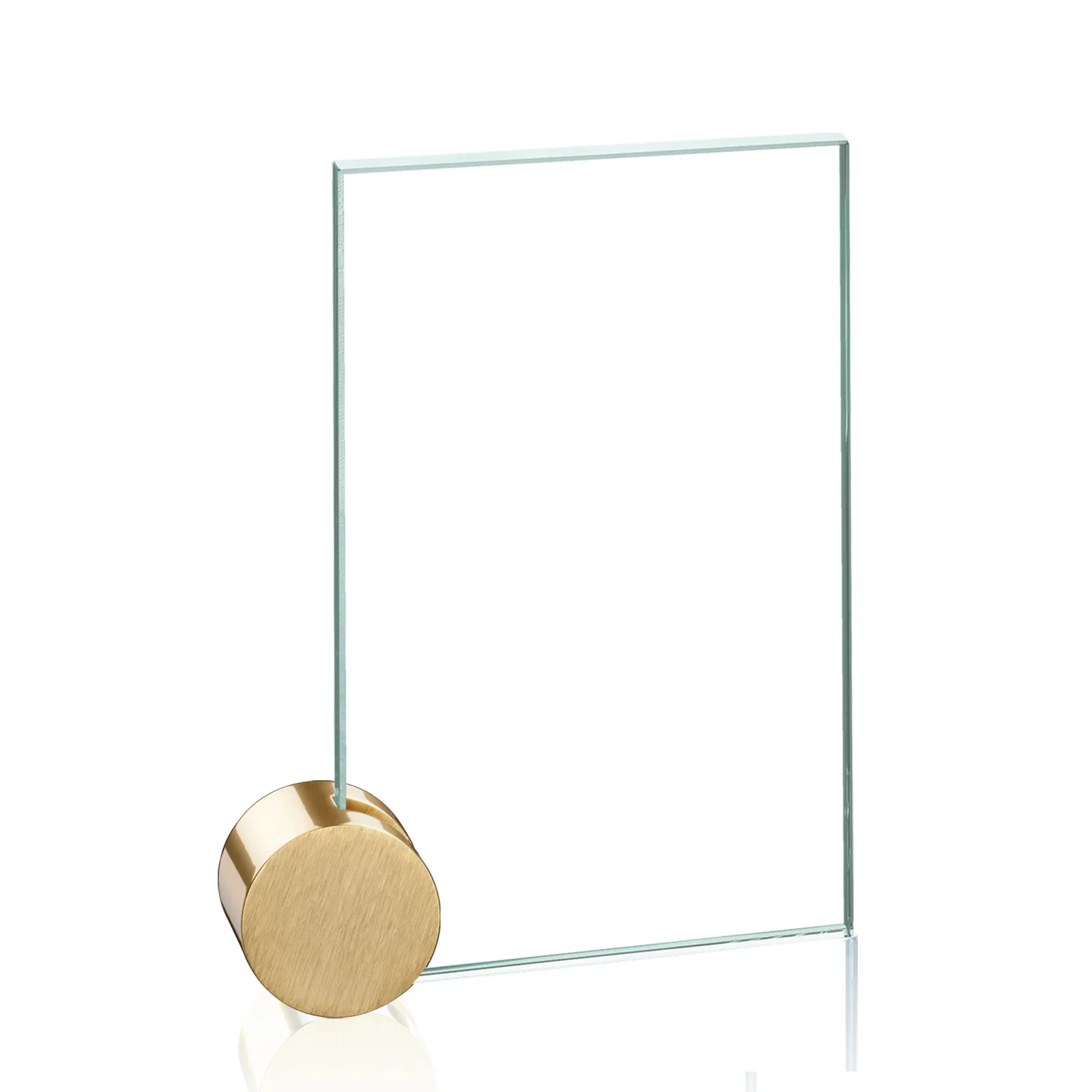Personalized Jade Glass Rectangle Award on an Aluminum Corner Disk, Etch Only for team milestone celebrations