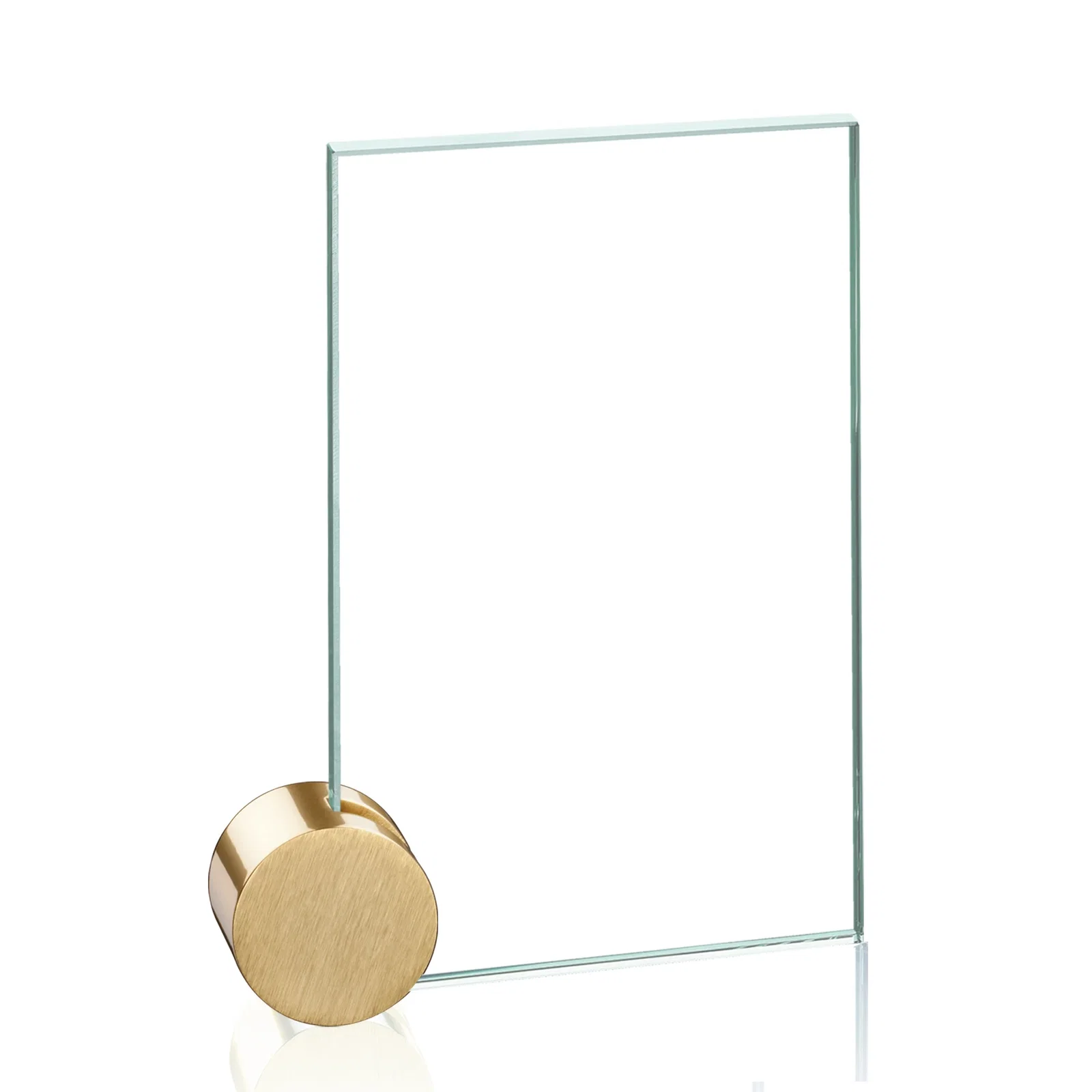 Personalized Jade Glass Rectangle Award on an Aluminum Corner Disk, Etch Only for donor appreciation