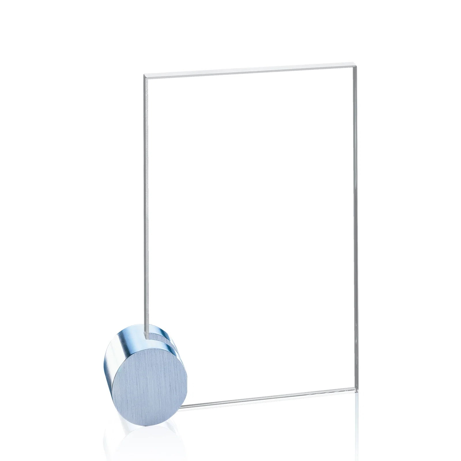 Promotional Starfire Crystal Rectangle Award on Aluminum Corner Disk for employee recognition