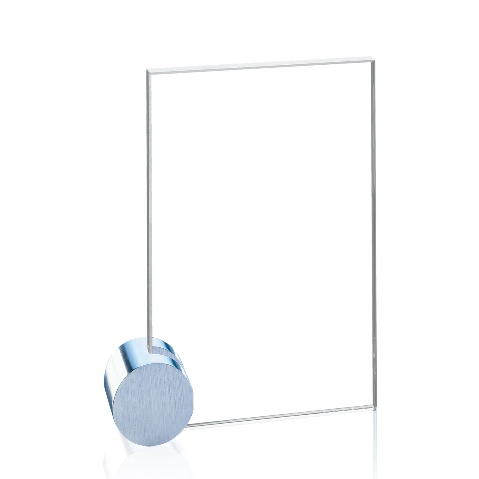 Promotional Starfire Crystal Rectangle Award on Aluminum Corner Disk for corporate award ceremonies