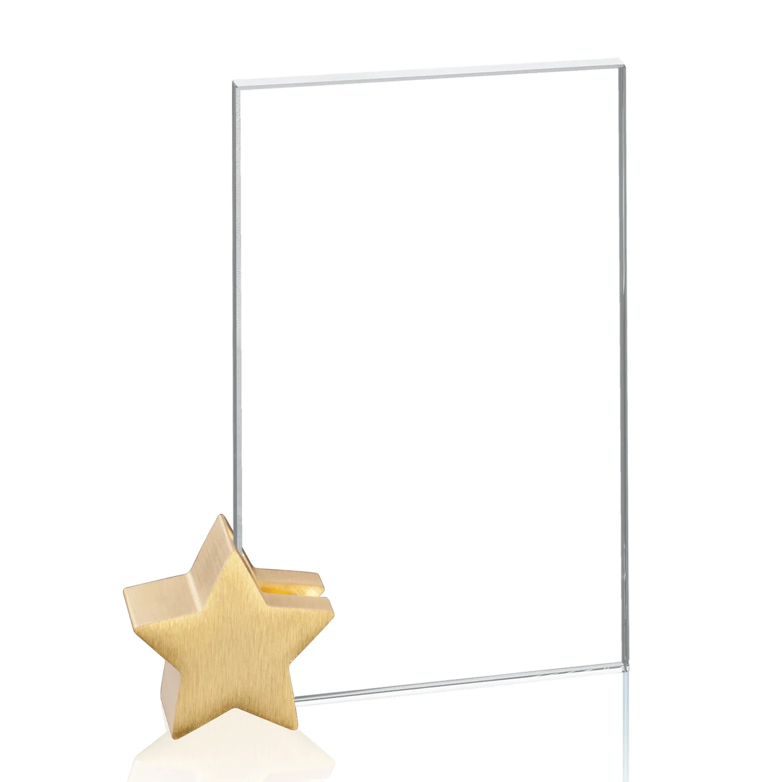 Promotional Starfire Crystal Rectangle Award on Aluminum Star Holder for graduation ceremonies