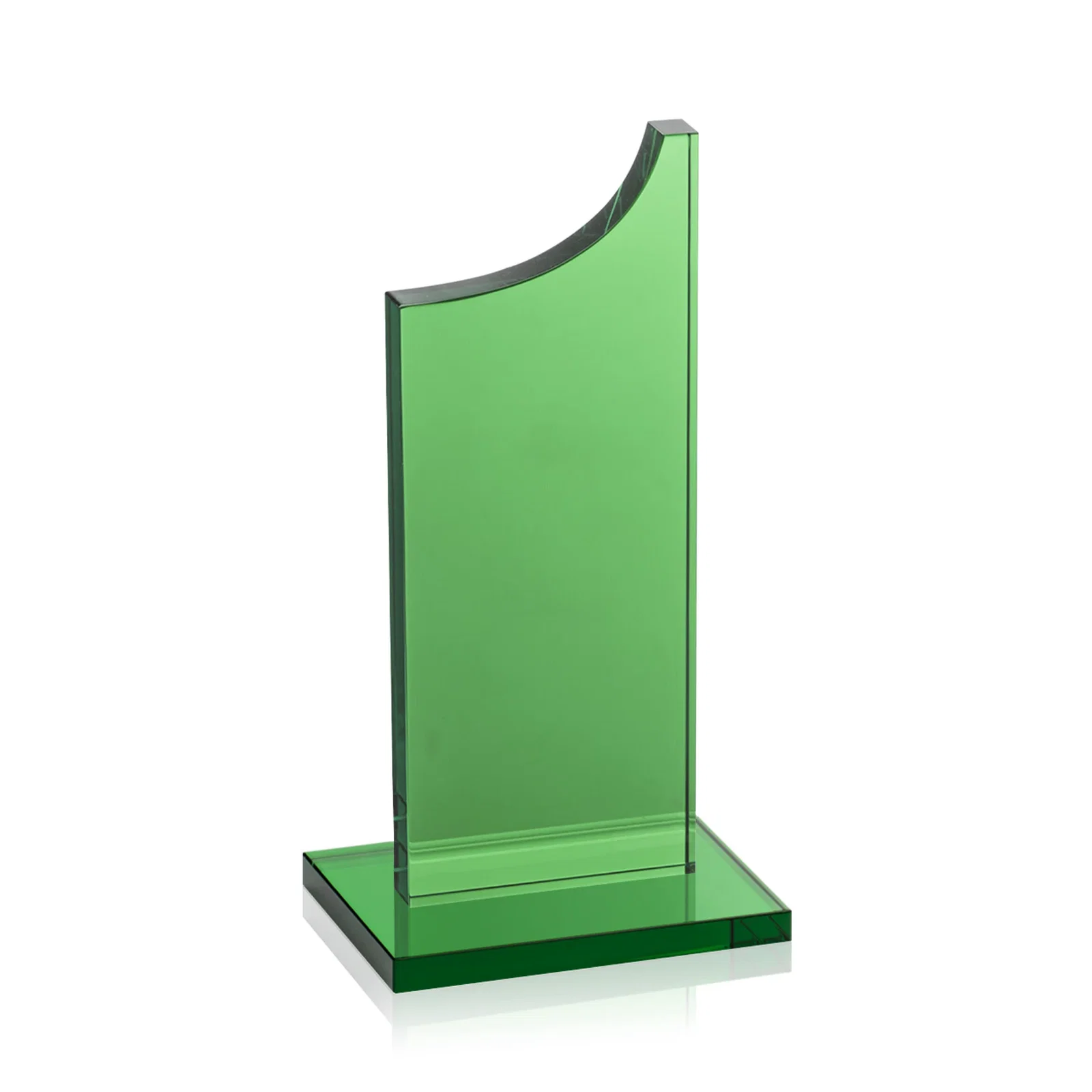 Promotional Colored Optical Crystal Award with Rising Curved Silhouette, awards for volunteer appreciation