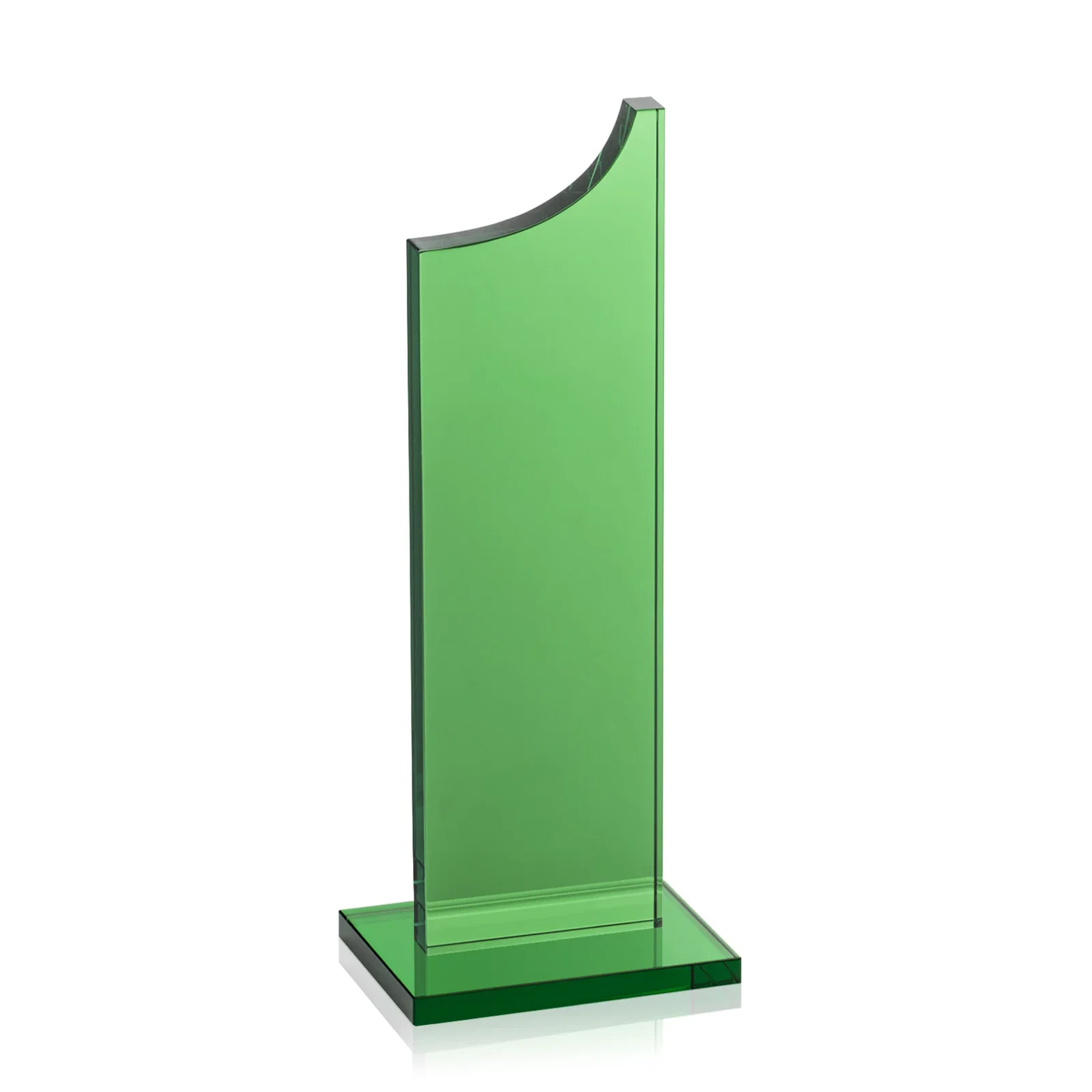 Promotional Colored Optical Crystal Award with Rising Curved Silhouette, awards for dealer and partner awards