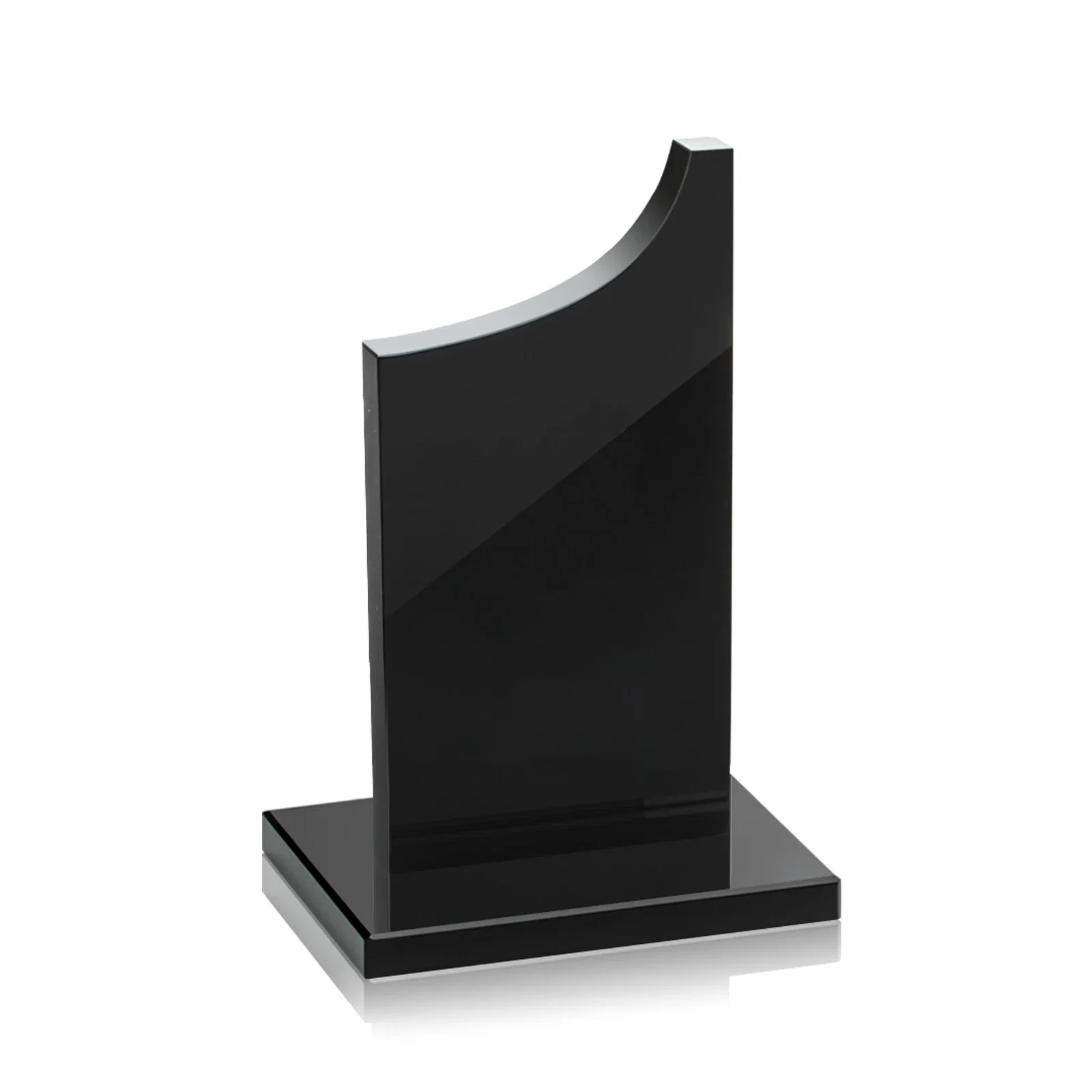 Promotional Colored Optical Crystal Award with Rising Curved Silhouette, awards for company anniversary events