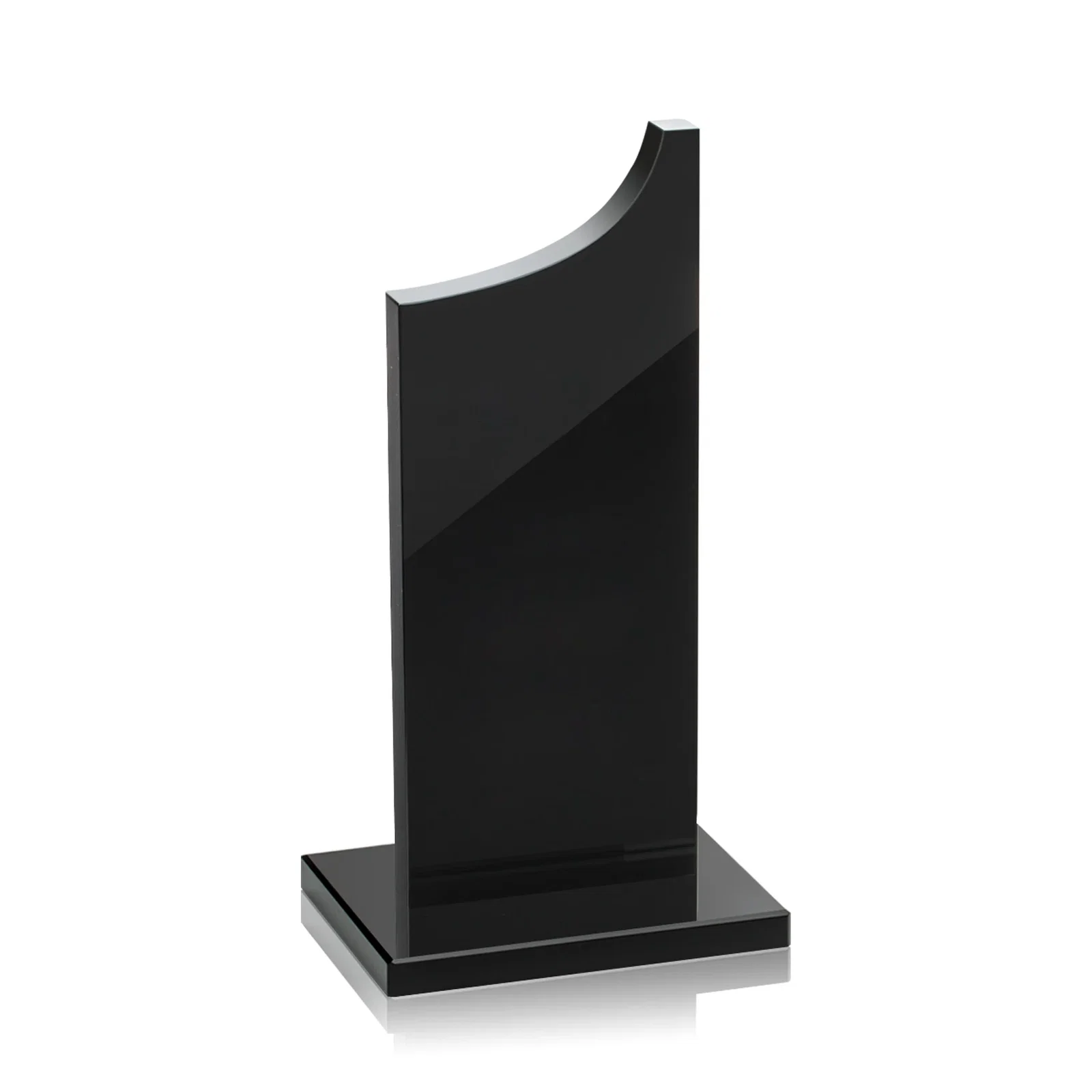 Branded Colored Optical Crystal Award with Rising Curved Silhouette, awards for employee recognition