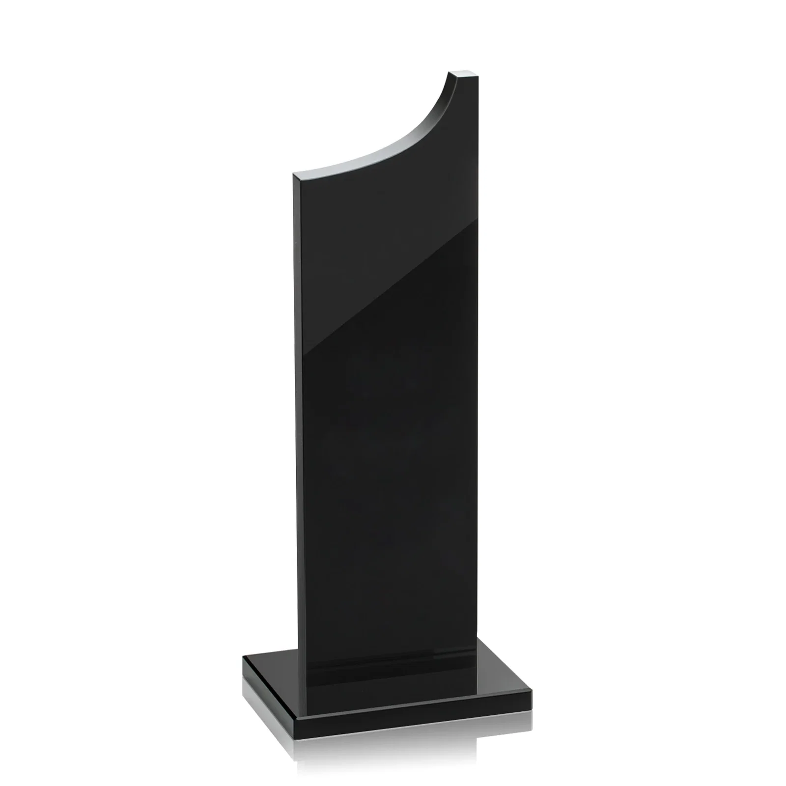 Branded Colored Optical Crystal Award with Rising Curved Silhouette, awards for corporate award ceremonies