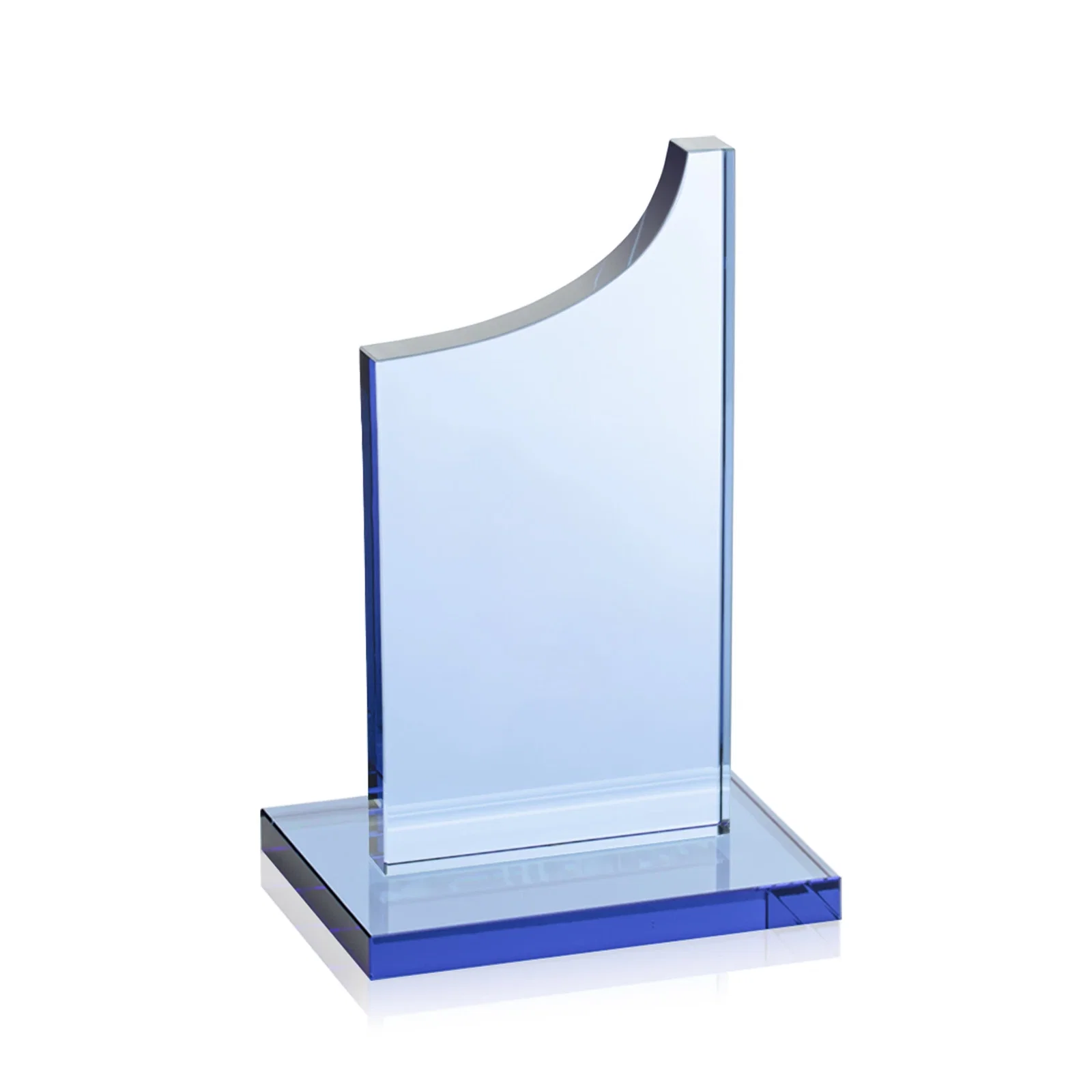 Branded Colored Optical Crystal Award with Rising Curved Silhouette, awards for retirement presentations