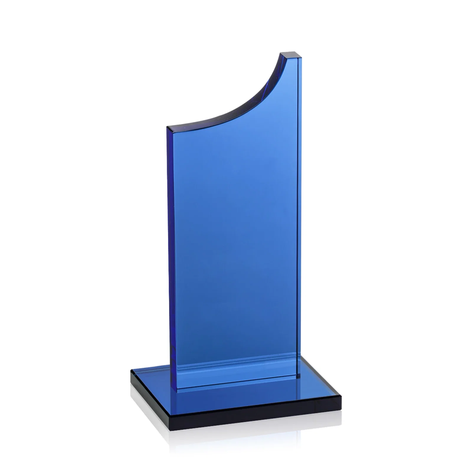 Branded Colored Optical Crystal Award with Rising Curved Silhouette, awards for graduation ceremonies