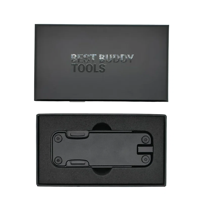 Custom Best Buddy Tools multi-tool back view showing bottle opener and file