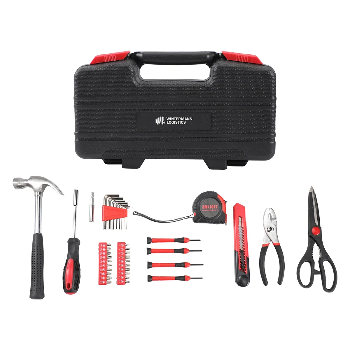 Custom Best Buddy Tools 39-Piece Household Tool Kit, front view of the branded case