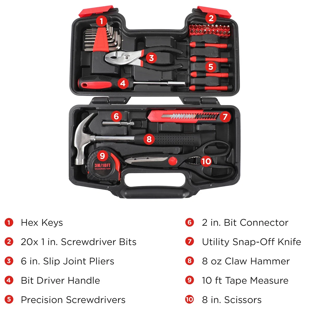 Close-up of the custom Best Buddy Tools 39-Piece Tool Kit's logo imprint area on the case