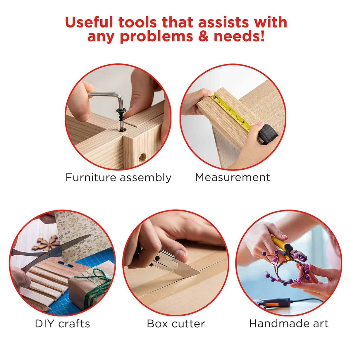 Best Buddy Tools Household Tool Kit, angled view of the organized tool tray