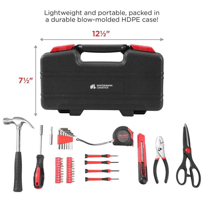 Best Buddy Tools 39-Piece Household Tool Kit case shown closed and latched