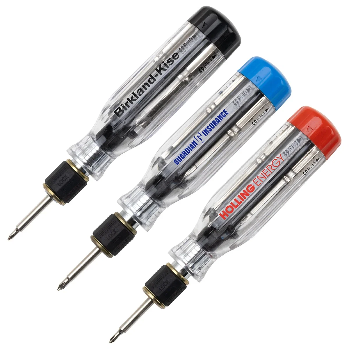 Custom Best Buddy Tools® 6-in-1 Quick Release Screwdriver, front view of the branded screwdriver