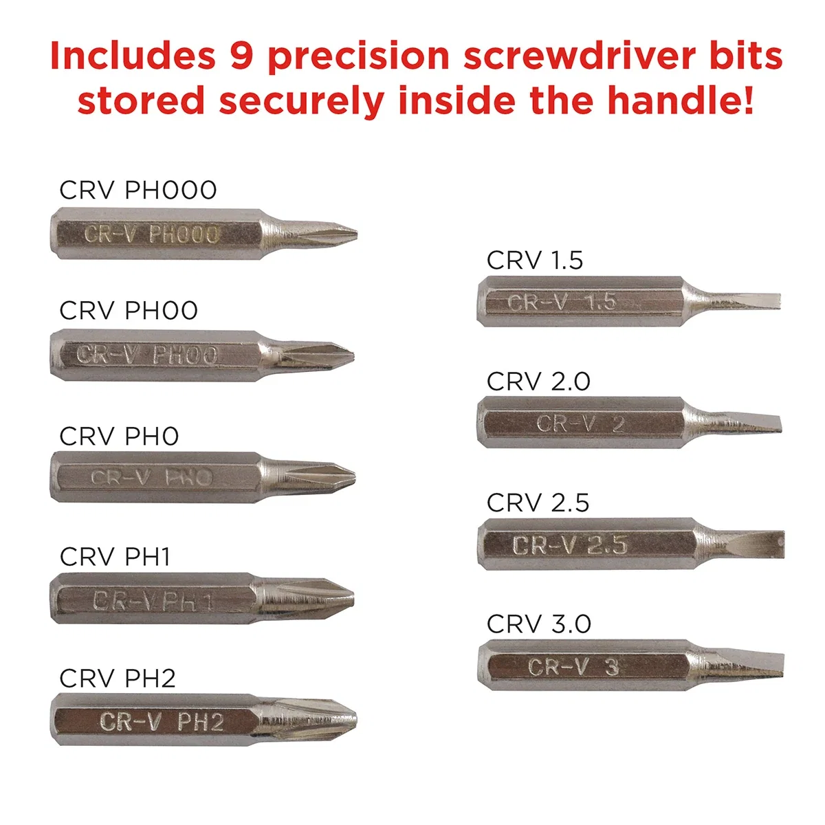 Close-up of the custom Best Buddy Tools Screwdriver's magnetic tip and logo imprint area
