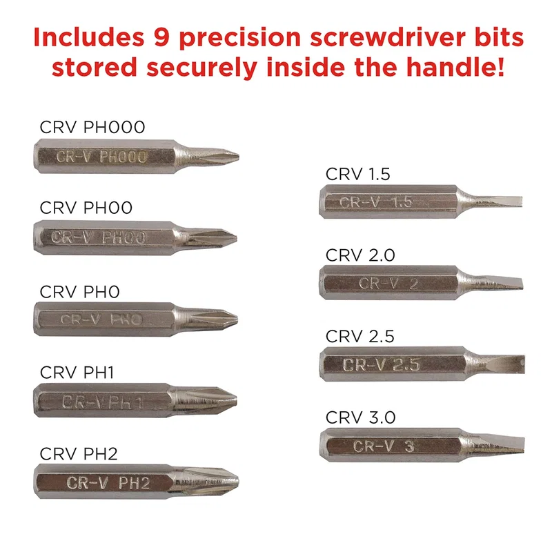Close-up of the custom Best Buddy Tools Screwdriver's magnetic tip and logo imprint area
