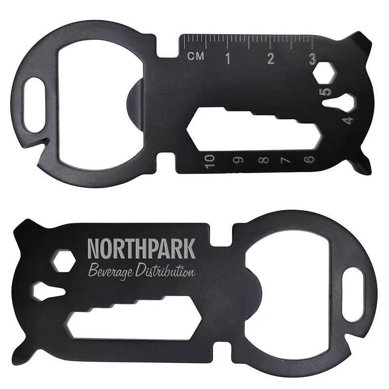 Custom Best Buddy Tools Bottle Opener Multi-Tool, front view of the branded tool