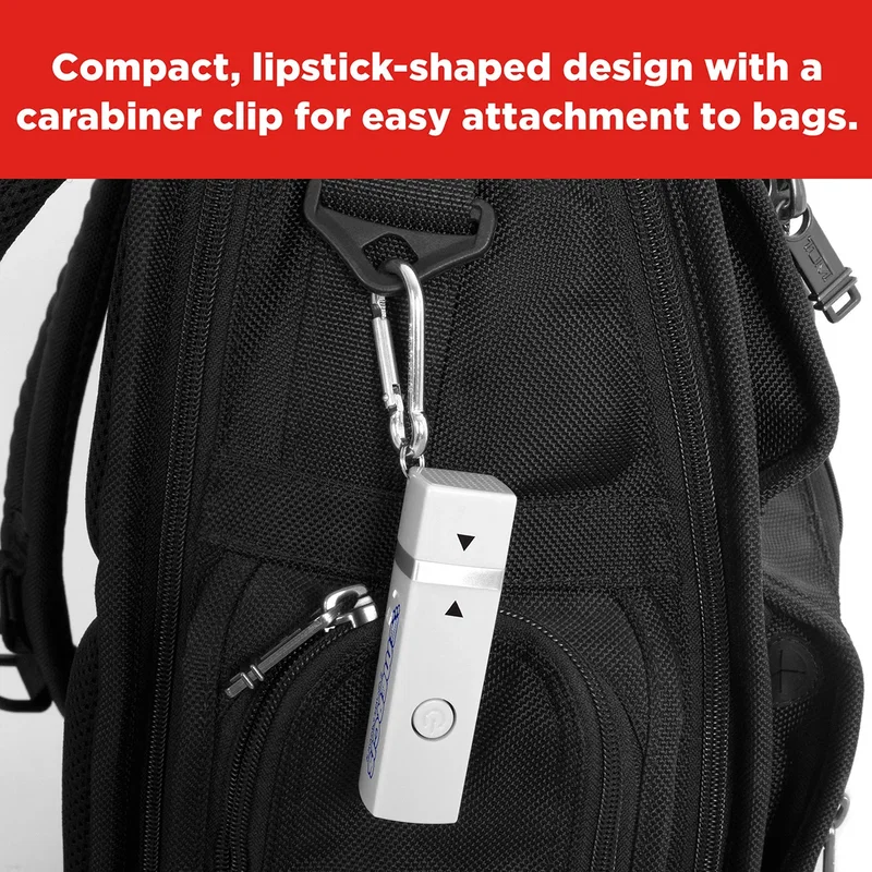 Best Buddy Tools key light clipped to a backpack via its carabiner