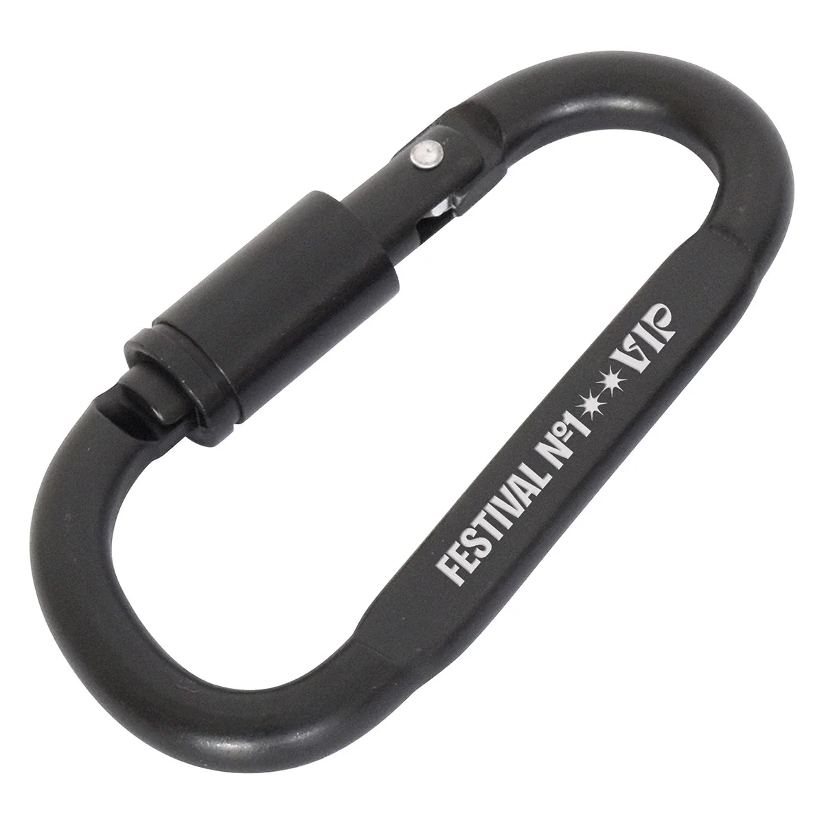 Best Buddy Tools D-Ring Carabiner clipped to a belt loop, promotional carabiner in use