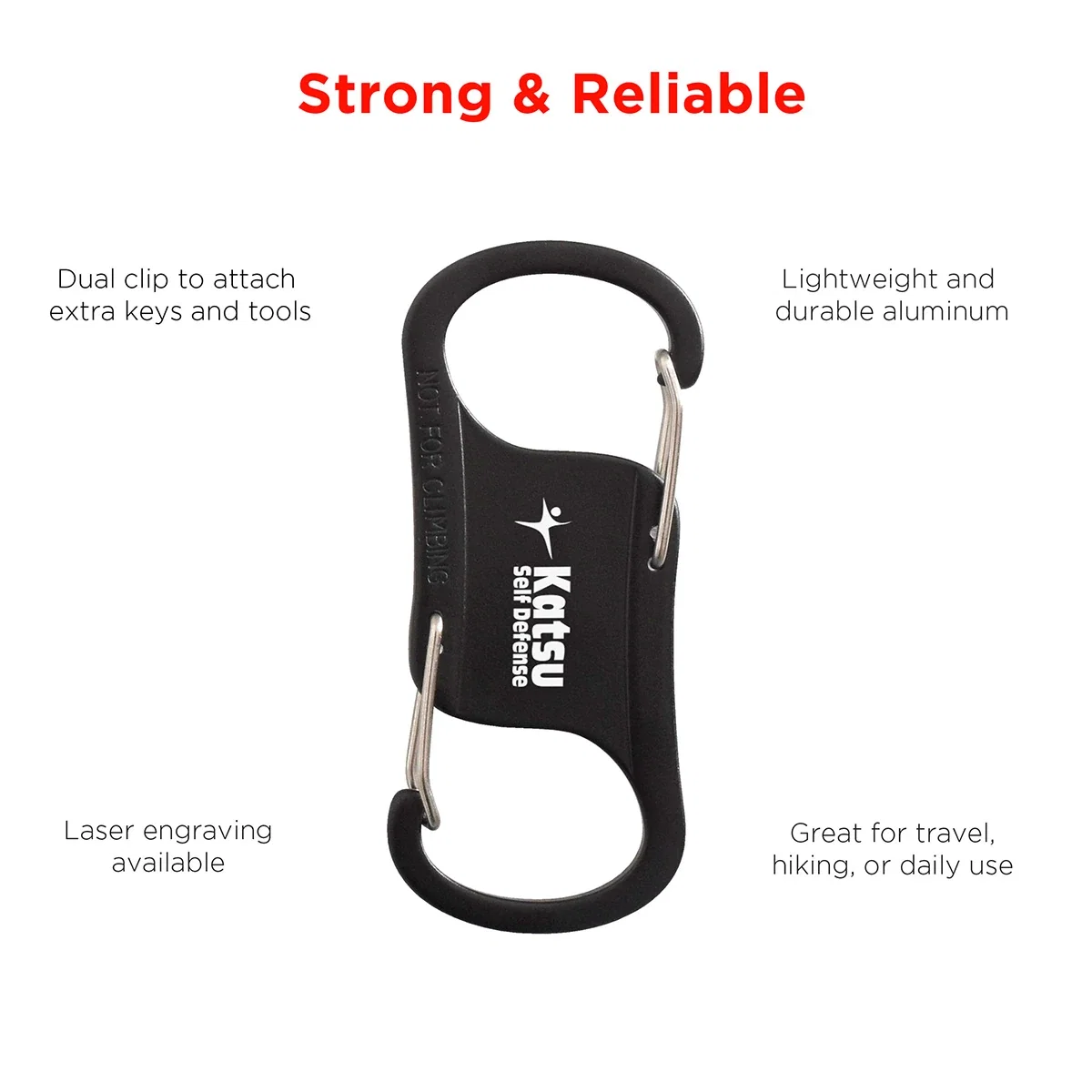 Side profile of the Best Buddy Tools Dual Carabiner showing its dual clip design