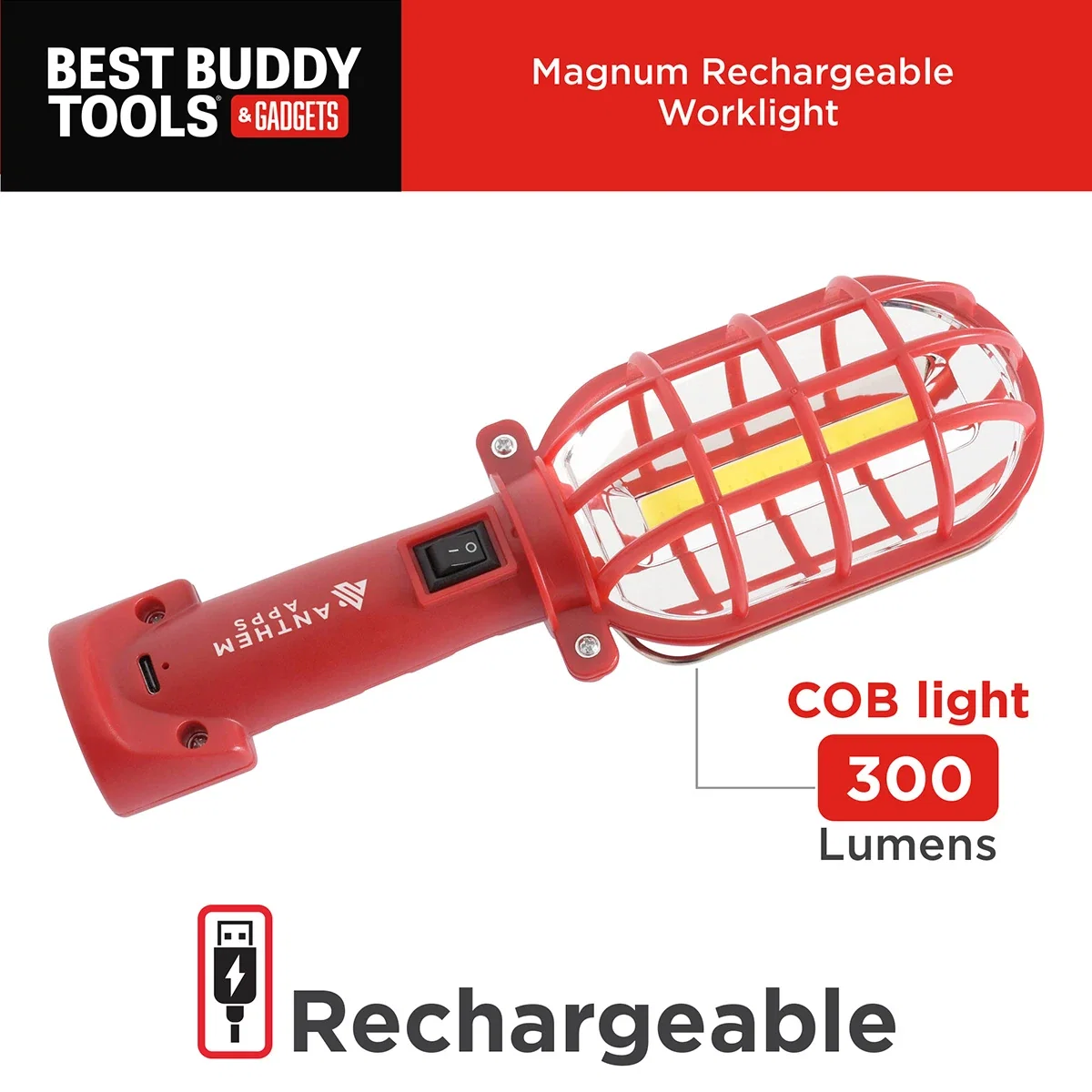 Side profile of the custom Best Buddy Tools Magnum worklight