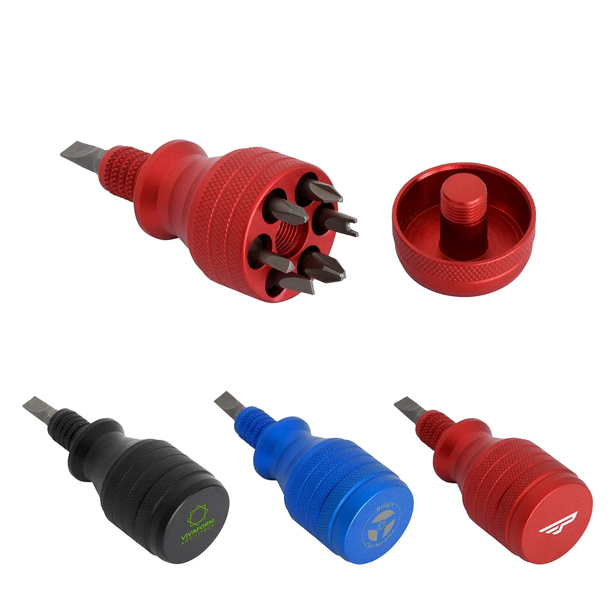 Custom Best Buddy Tools® Mini 7-in-1 Precision Screwdriver Tool, front view of the branded screwdriver