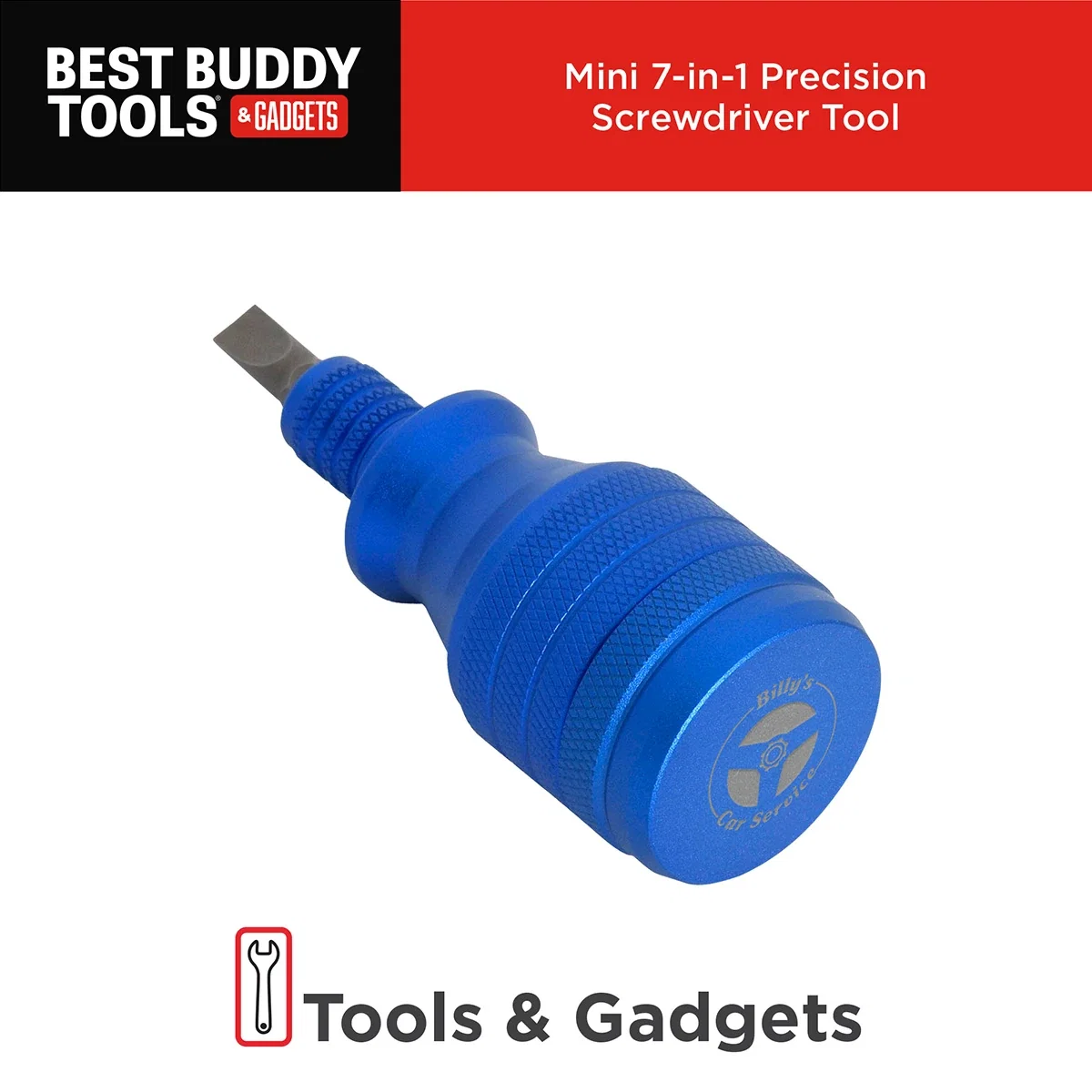 Side profile of the Best Buddy Tools Mini Precision Screwdriver showing its compact handle