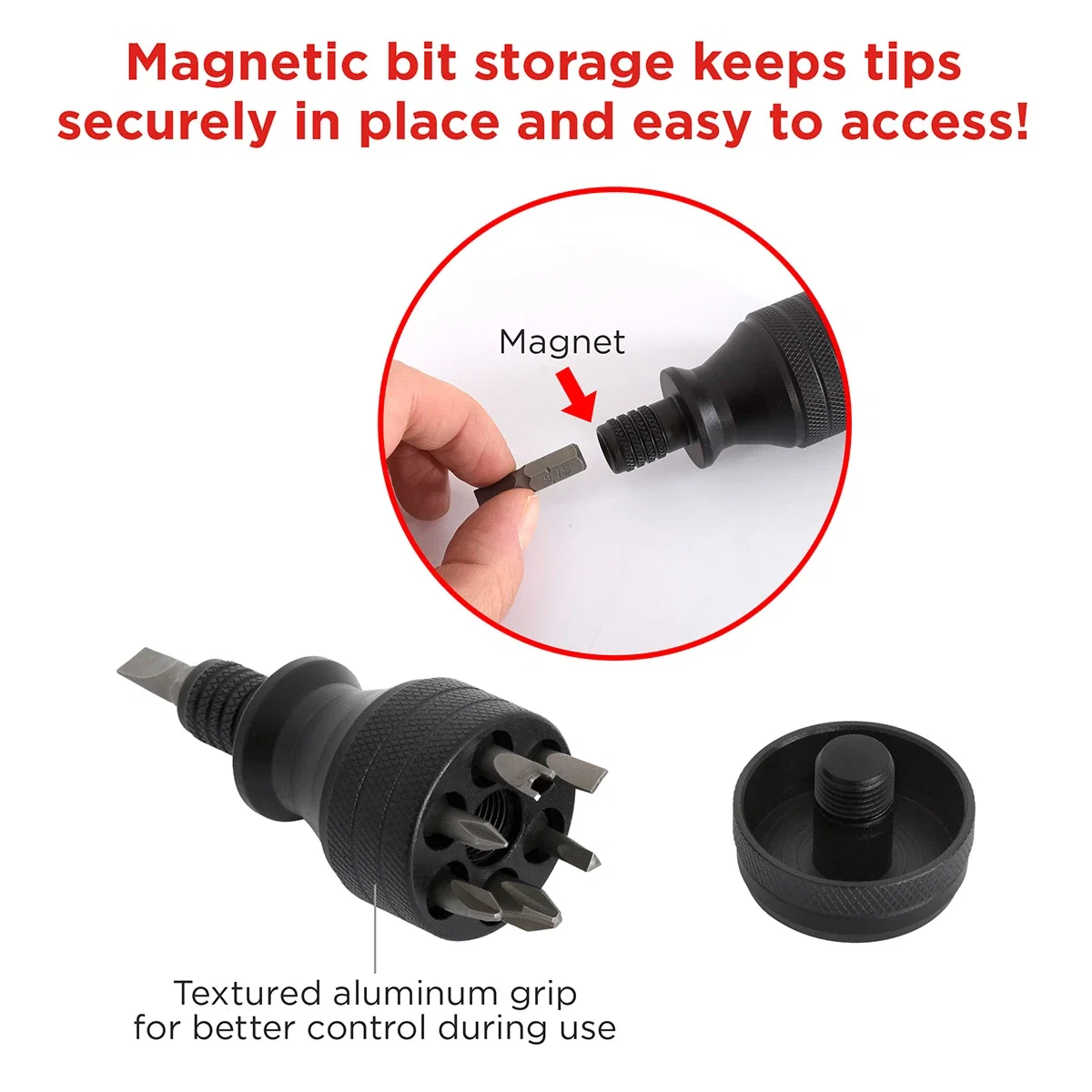 Best Buddy Tools Mini 7-in-1 Screwdriver in use, precision bit driving a small screw