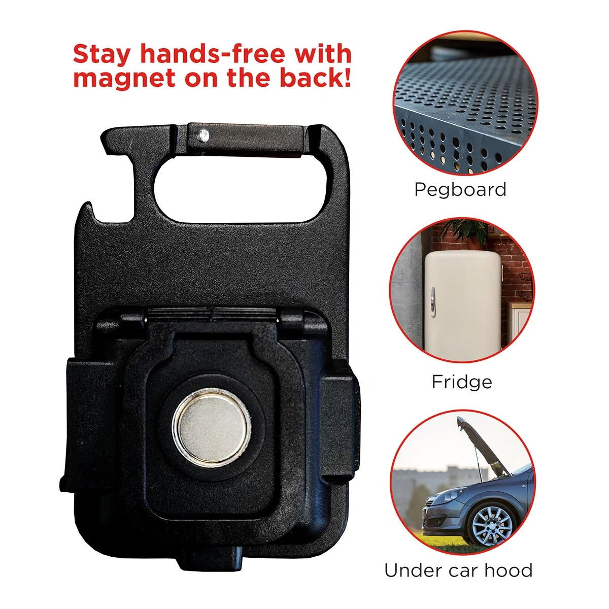 Branded Northstar COB work light standing upright with COB panel illuminated