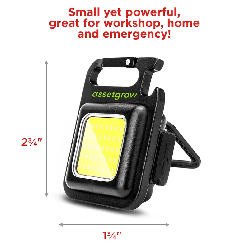 Branded Northstar Magnetic COB Light back view showing magnet and swivel hook