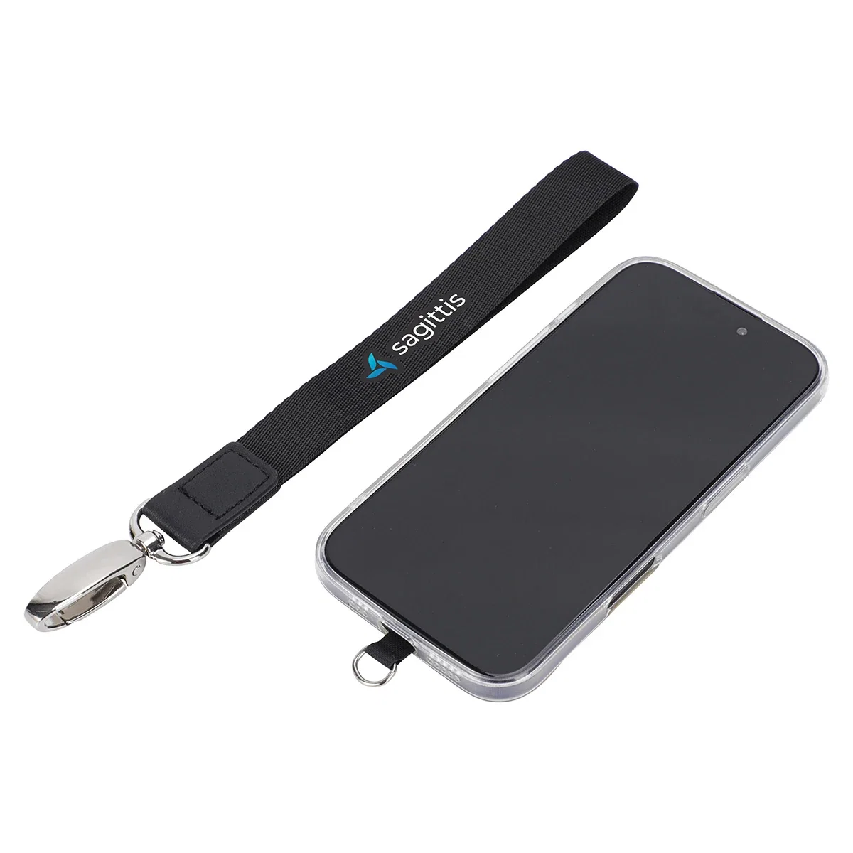 Side profile of the Best Buddy Tools Phone Hand Strap showing its adjustable band