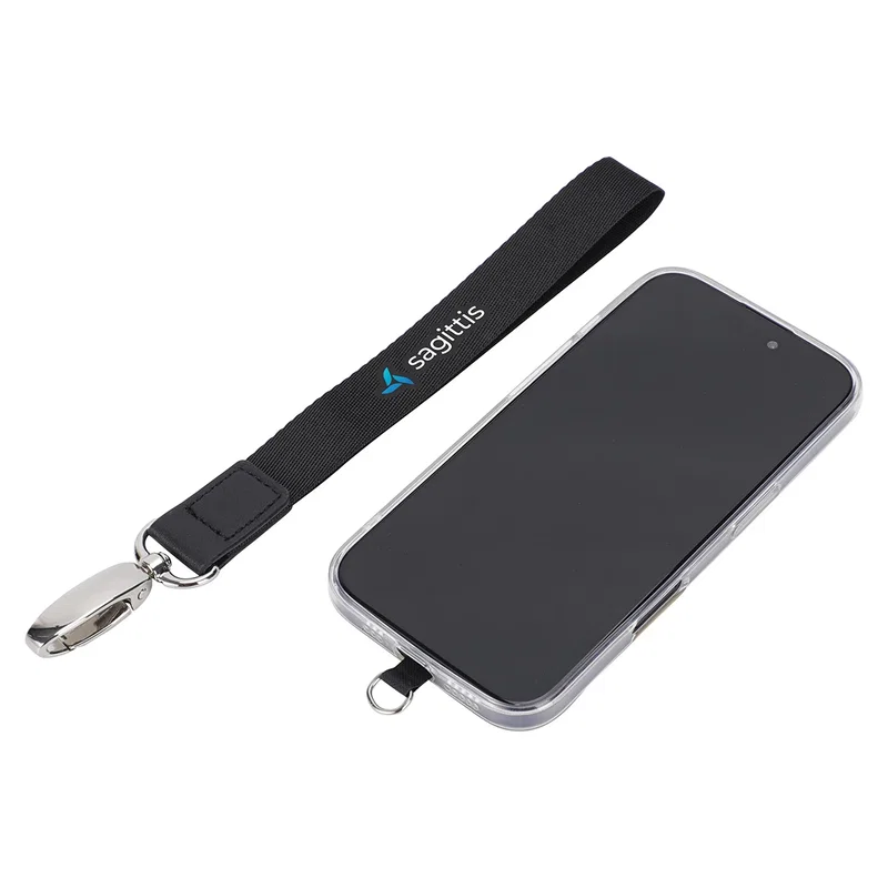 Side profile of the Best Buddy Tools Phone Hand Strap showing its adjustable band